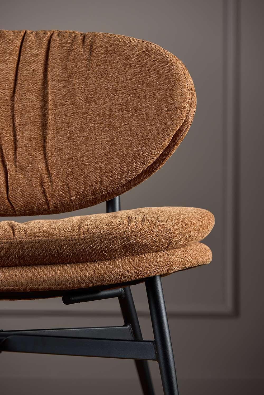 ACTONA GROUP Loungesessel »Burma«, Terracotta Stoff, schwarze Stahlbeine, Sitzhöhe: 43 cm