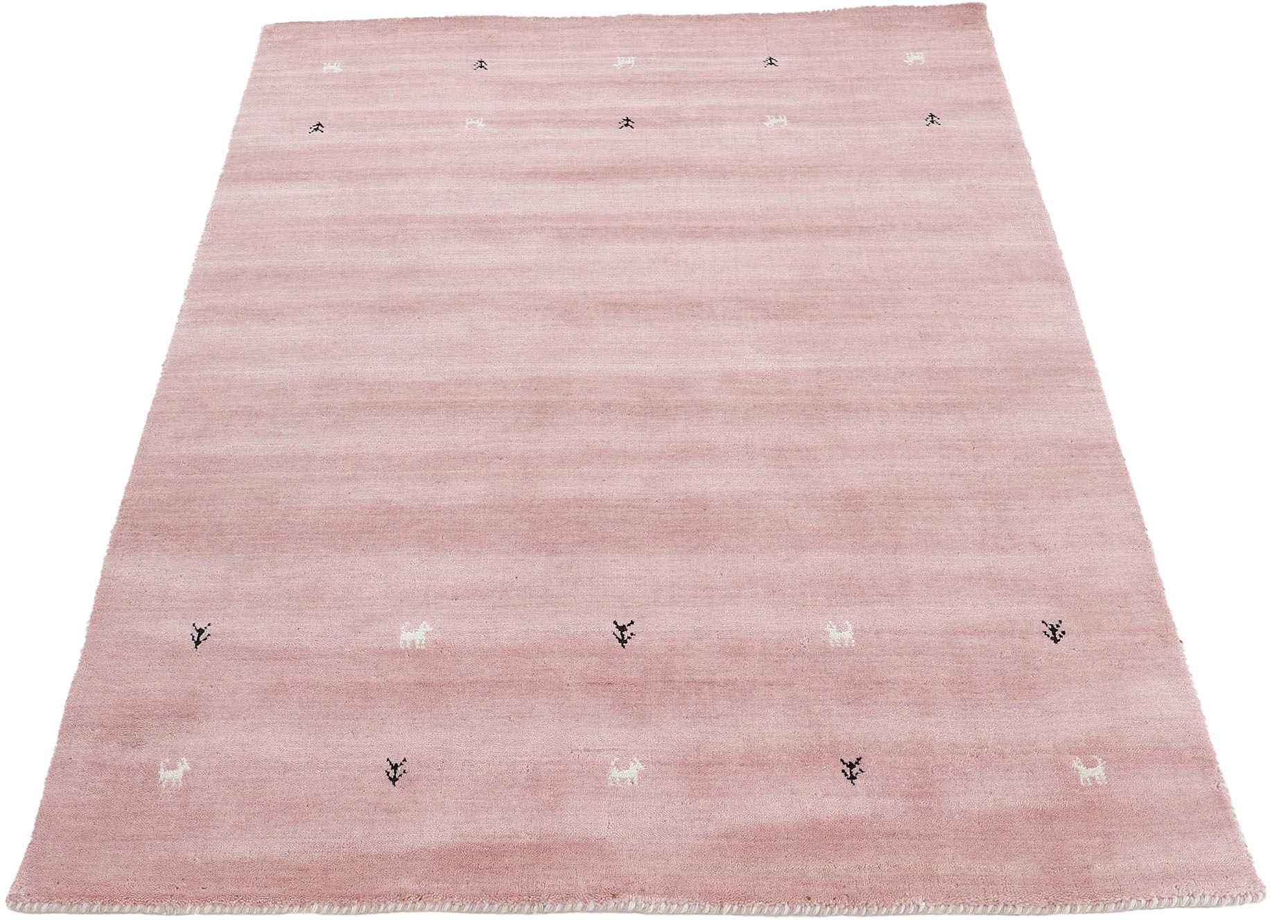 carpetfine Wollteppich »Gabbeh Uni, auch als Läufer und Rund erhältlich«, r günstig online kaufen
