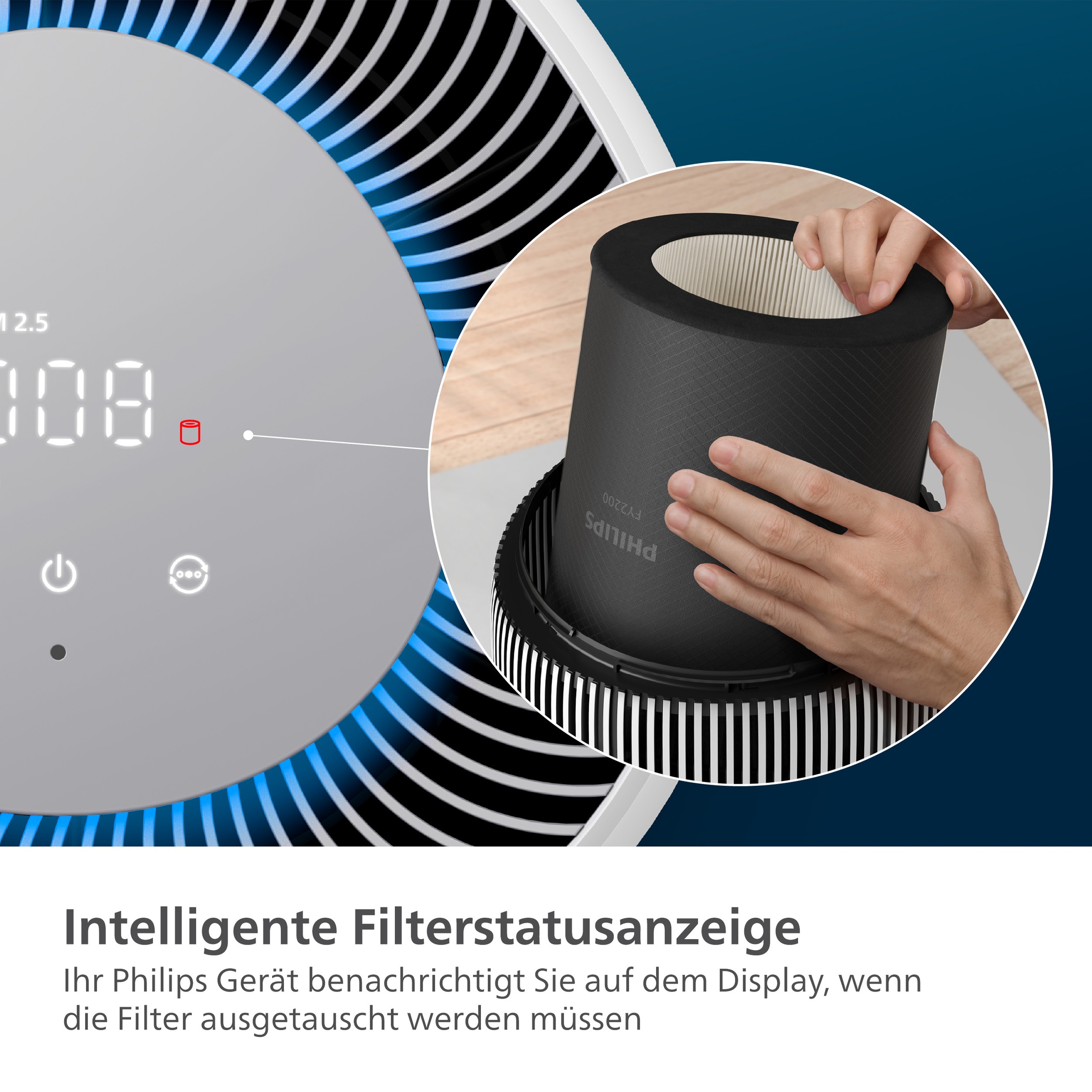 Philips Ersatzfilter »FY2200/30 HEPA NanoProtect Filter«, (1 tlg.), bis zu 3 Jahre verwendbar, 1 Filter im Lieferumfang