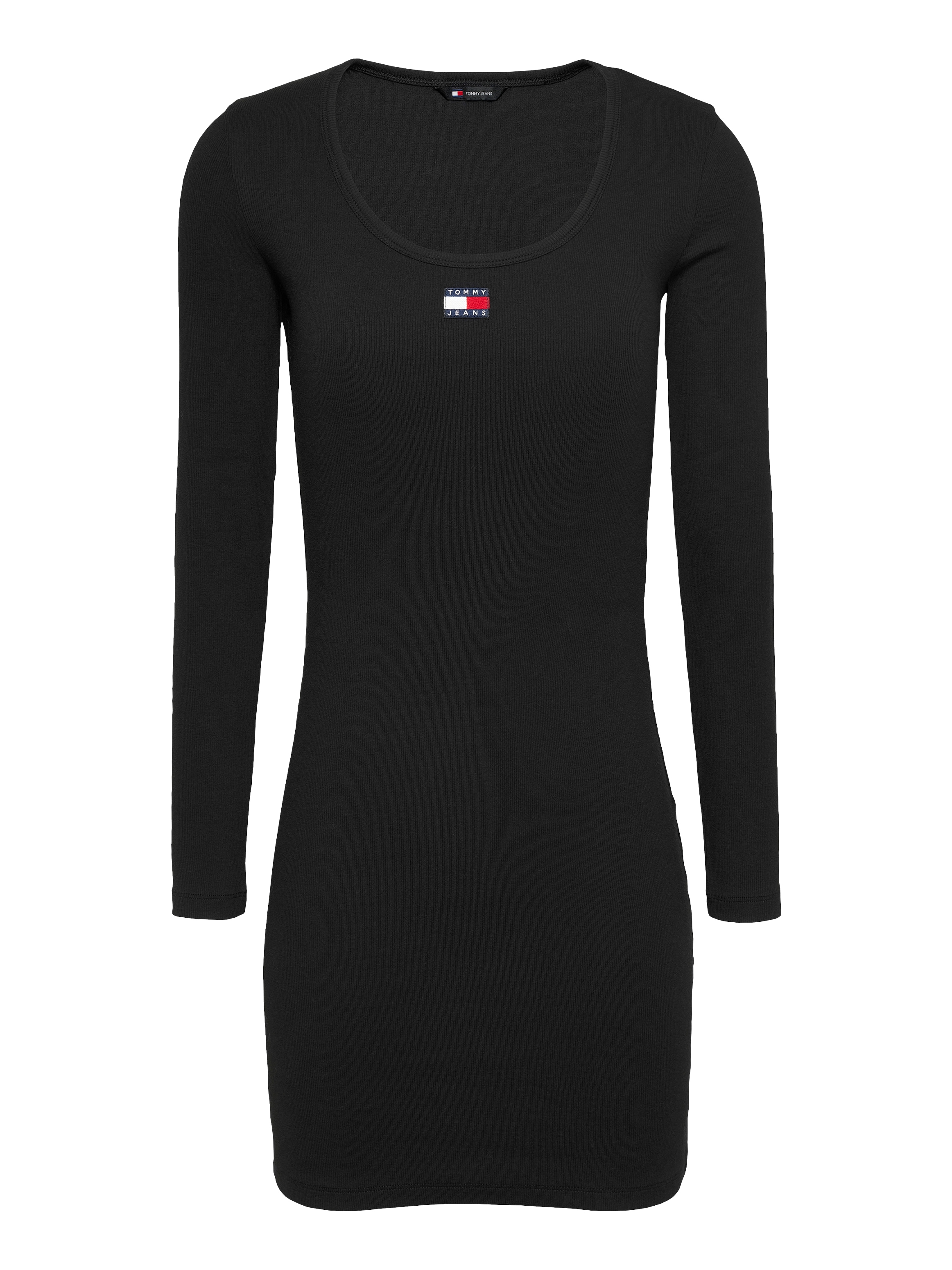 Tommy Jeans Curve Jerseykleid »TJW BADGE RIB BODYCON DRESS EXT«, in Großen Größen, Rippware, Bodycon
