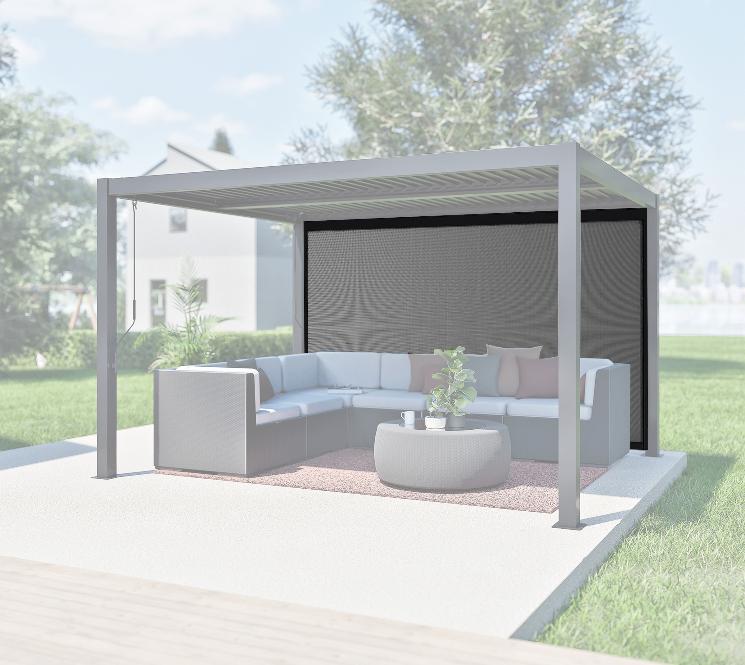 Sojag Pavillonseitenteil »Milo Panele 12 Grau« Rahmenkonstruktion aus Aluminium