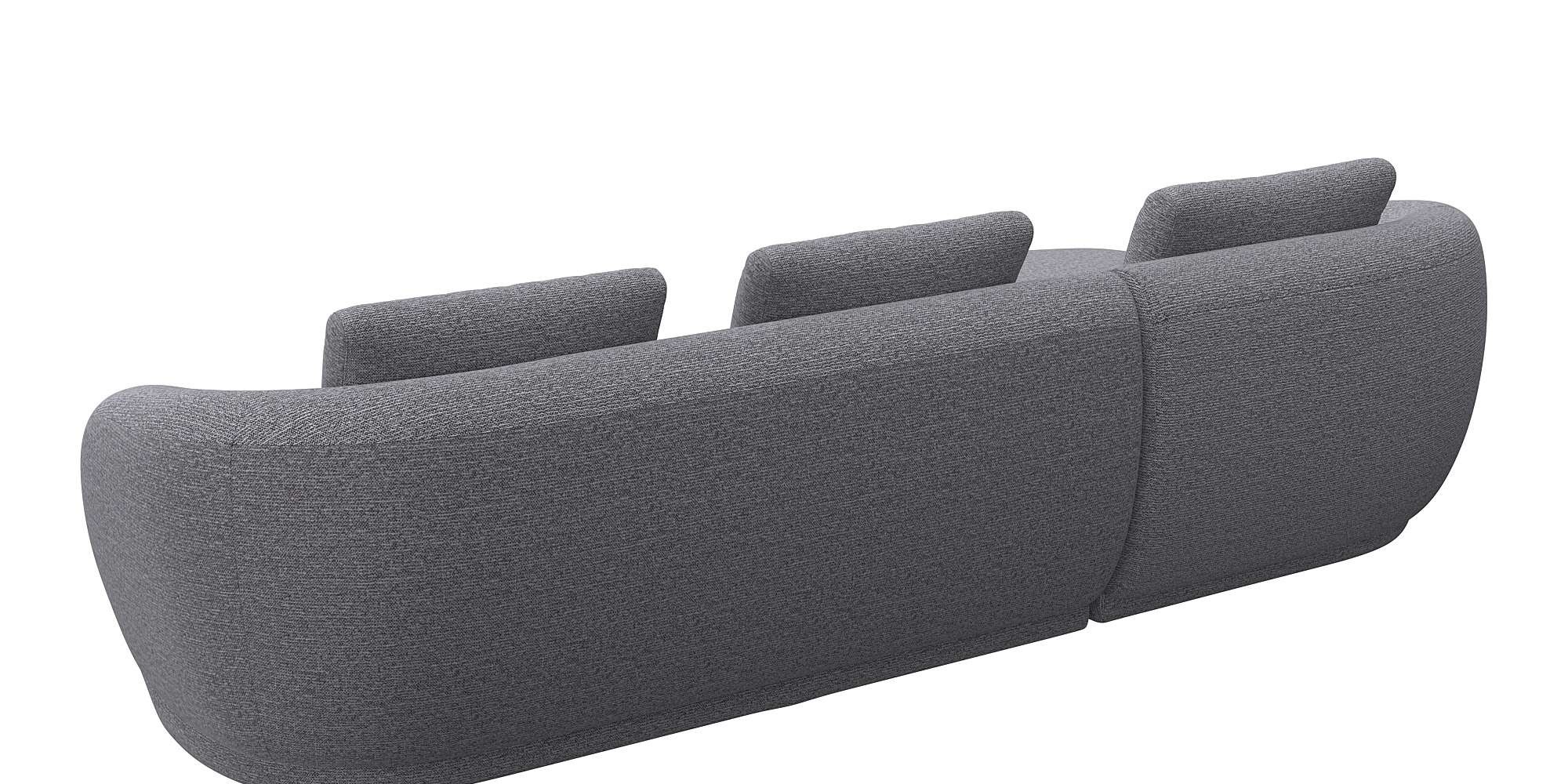 FLEXLUX Wohnlandschaft »Torino, rund, L-Form, Sofa-Ecke mit Recamiere, Longchair-Sofa«, Modernes, organisches Sofa-Design, Kaltschaum, Wellenunterfederung