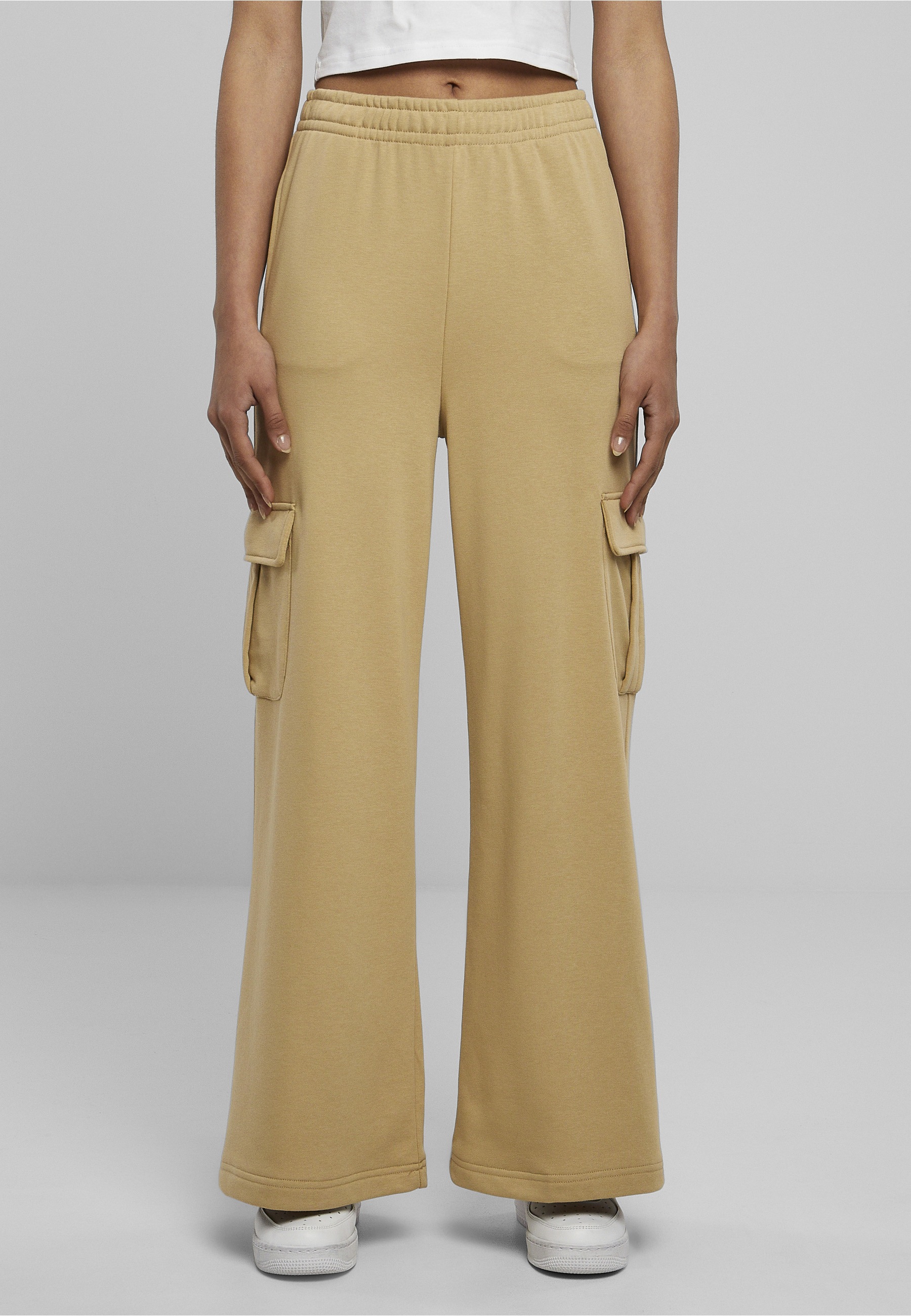 URBAN CLASSICS Cargohose »Urban Classics Damen Ladies Highwaist Wide Leg Cargo Terry Pants«