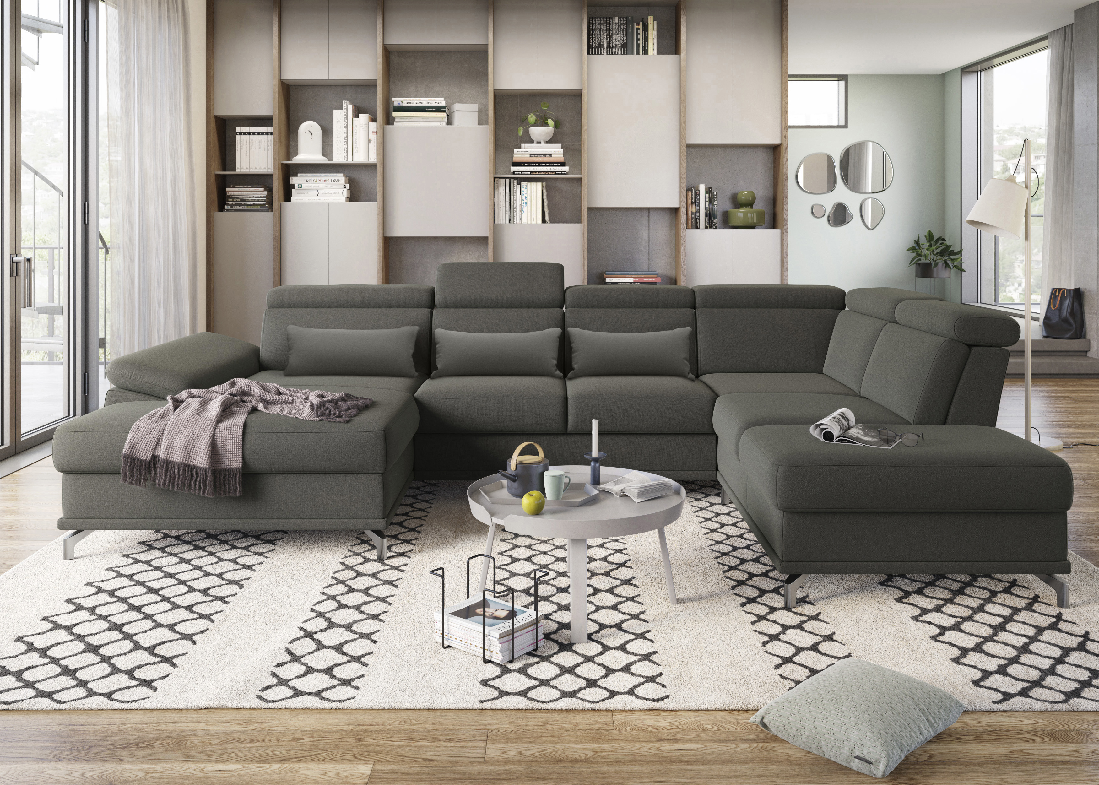 ATLANTIC home collection Wohnlandschaft »Bulky«, in U-Form und XXL  Sitzfläche, modular aufgebaut auf Raten bestellen