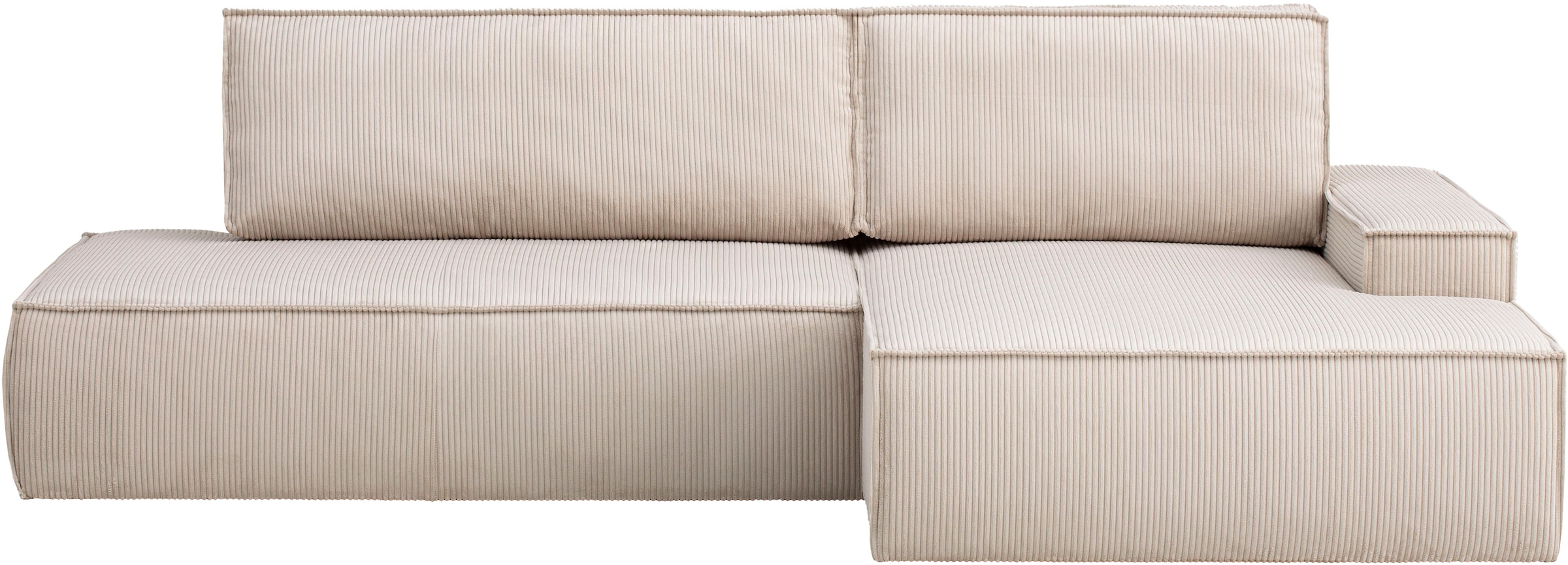 Home affaire Ecksofa »SHERWOOD, Schlafsofa in L-Form offen (275cm), Cord, Leinenoptik«, Schlaffunktion und Bettkasten, Kedernaht, hoher Sitz- & Liegekomfort