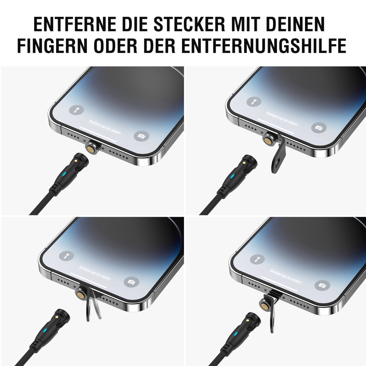 4smarts USB-Kabel »USB-C 540° Magnetkabel-Set GravityCord 240W« USB Typ C 180 cm