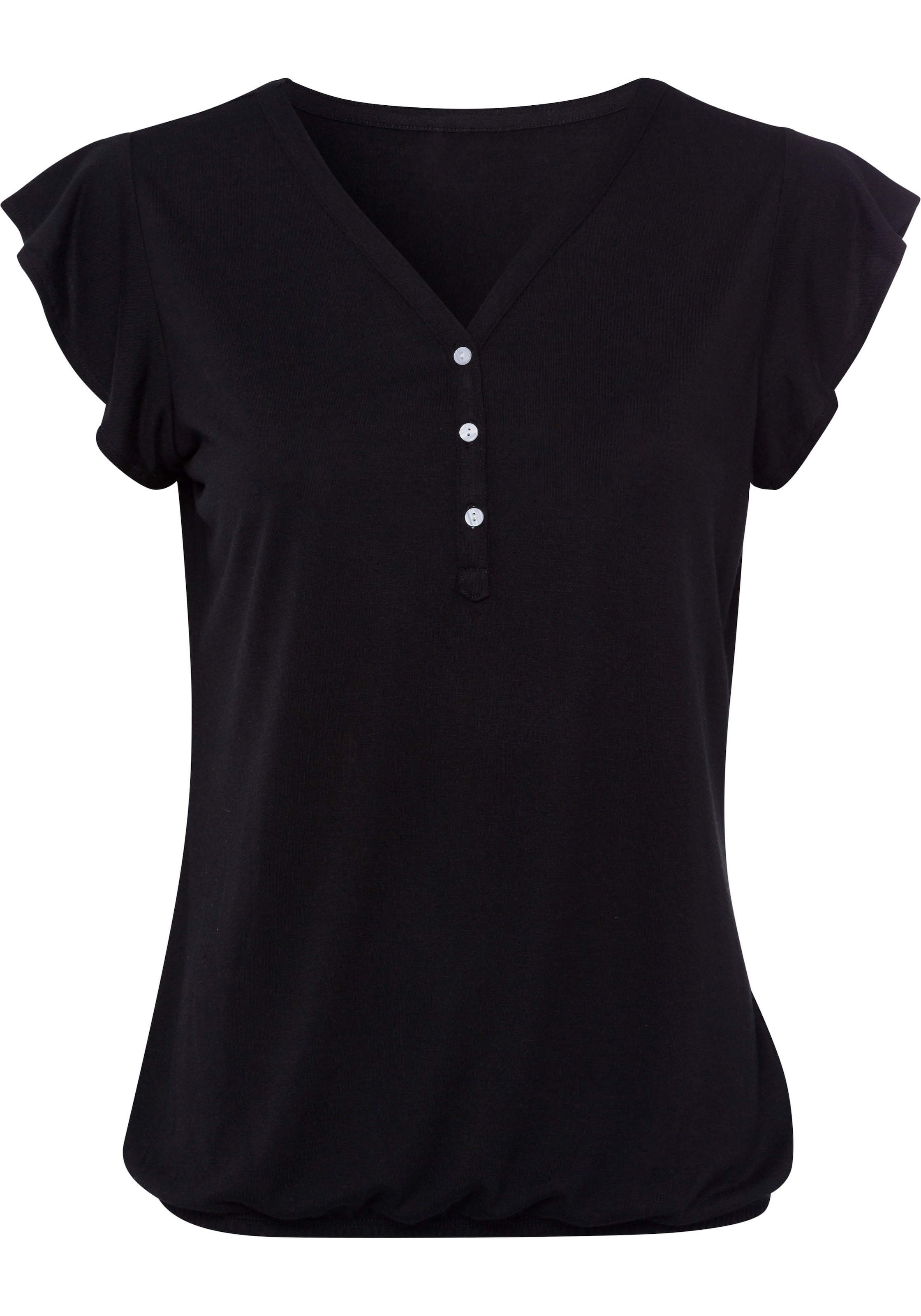 LASCANA Shirttop, (Packung, 2 tlg.), mit Flügelärmelchen