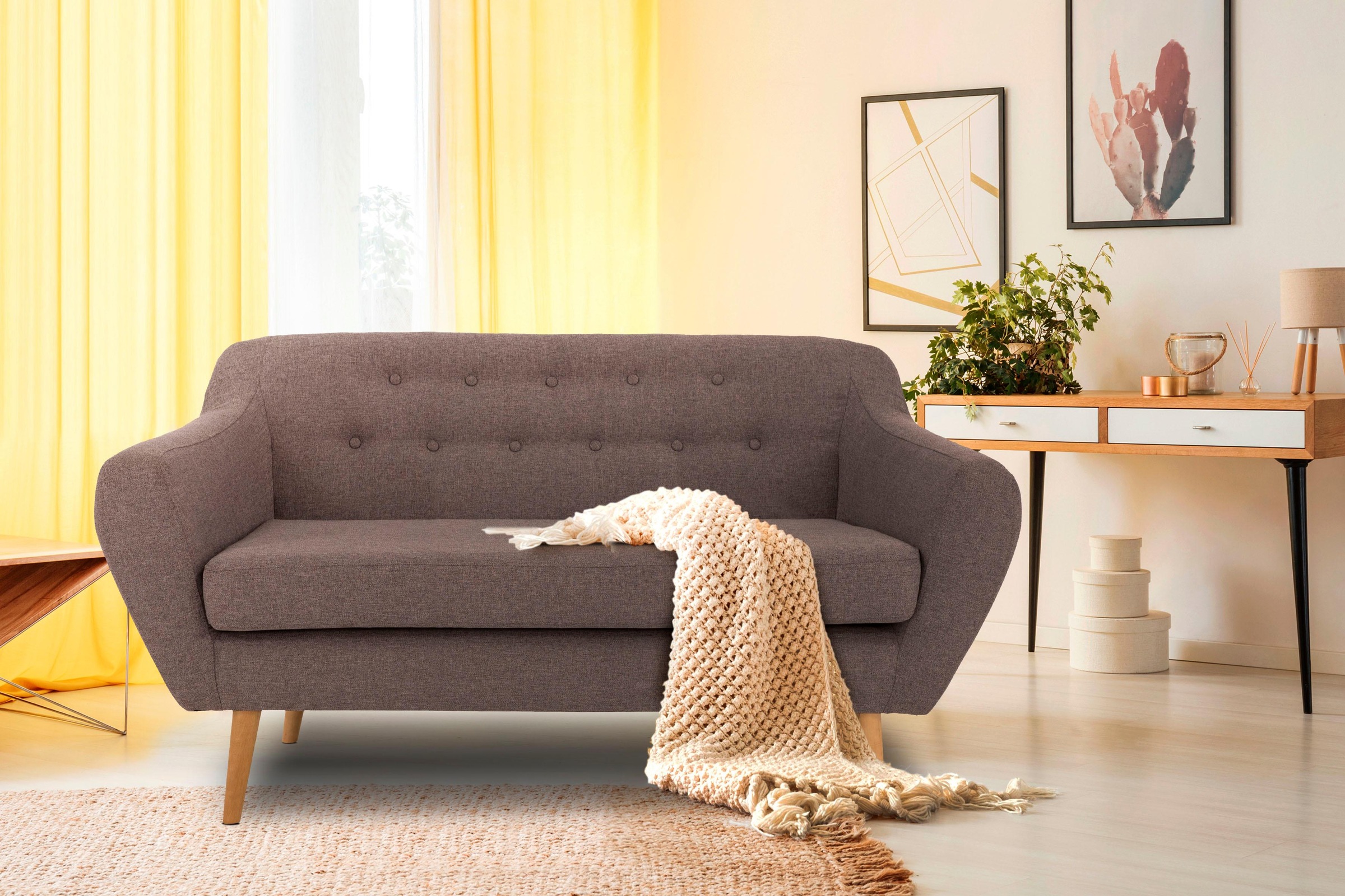 Home affaire 2-Sitzer »Renne« mit Heftung im Rücken im skandinavischem Stil günstig online kaufen