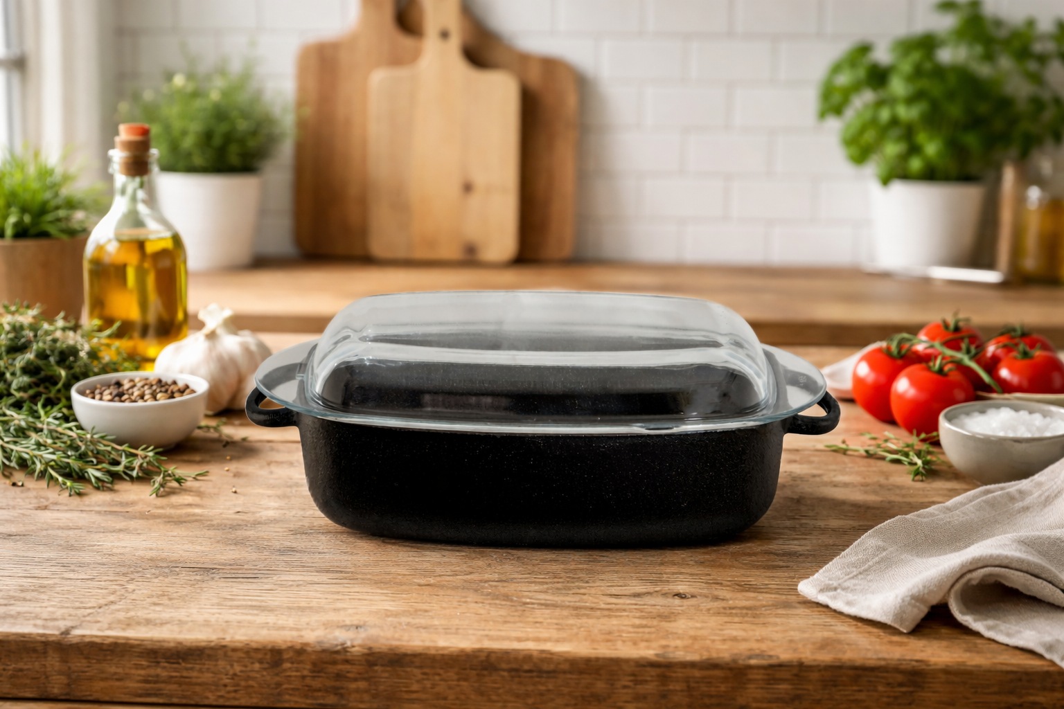 Ronneby Bruk Bräter »Maestro, mit Glasdeckel« Gusseisen