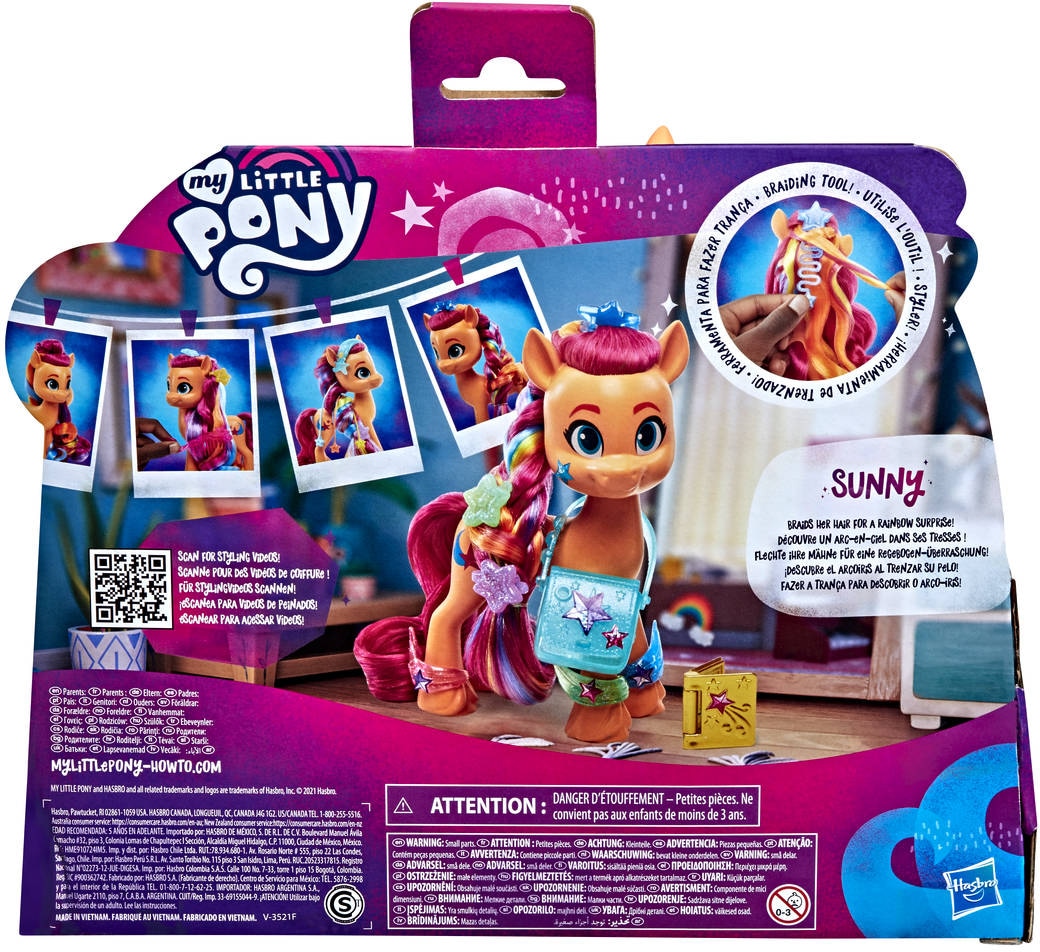 Hasbro Spielfigur »My Little Pony, A New Generation - Regenbogenmähne Sunny Starscout«, mit langen, pinkfarbenen Haaren und Sternschnuppen-Schönheitsfleck