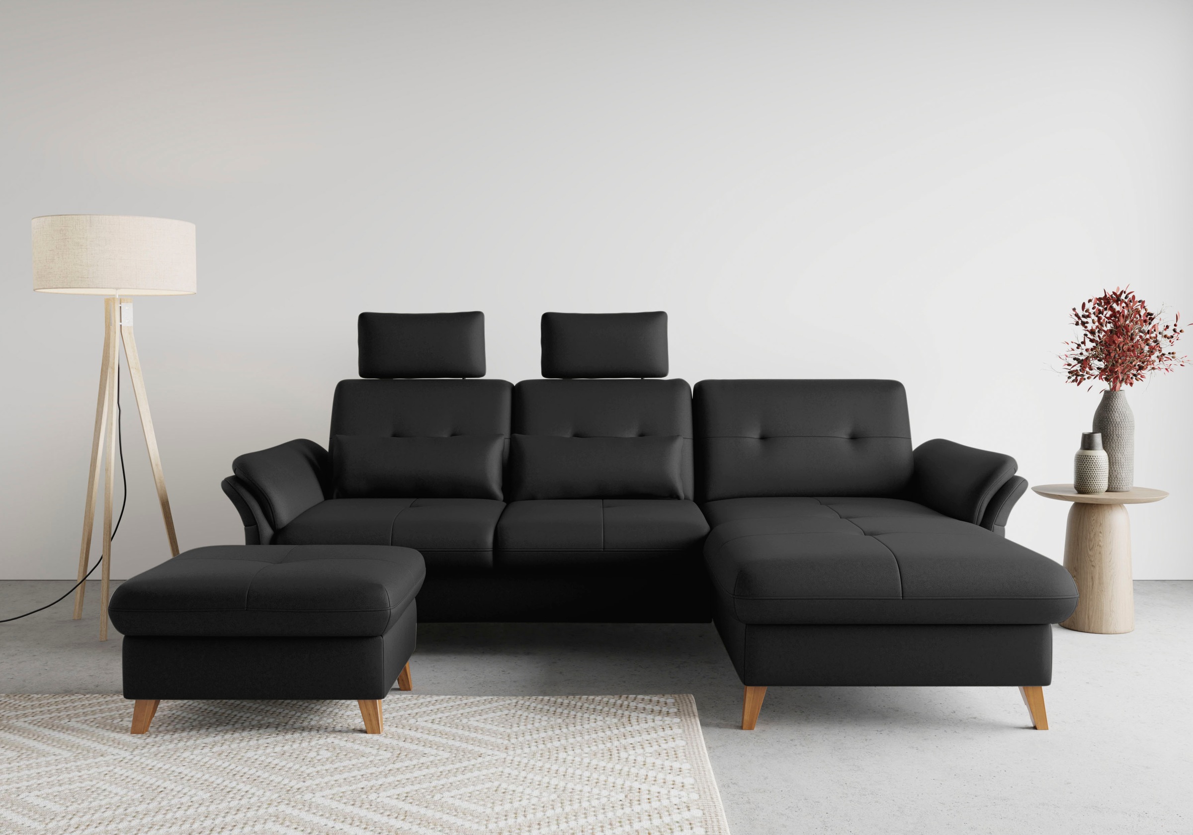 sit&more Ecksofa »Göteborg«, Sitztiefenverstellung und Federkern, wahlweise mit Bettfunktion