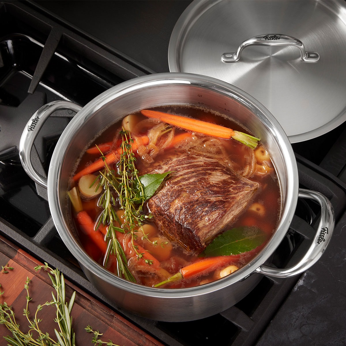 Fissler Kochtopf »M5 Pro-Ply Kochtopf 24 cm mit Metalldeckel« 1 tlg. Edelstahl 18/10