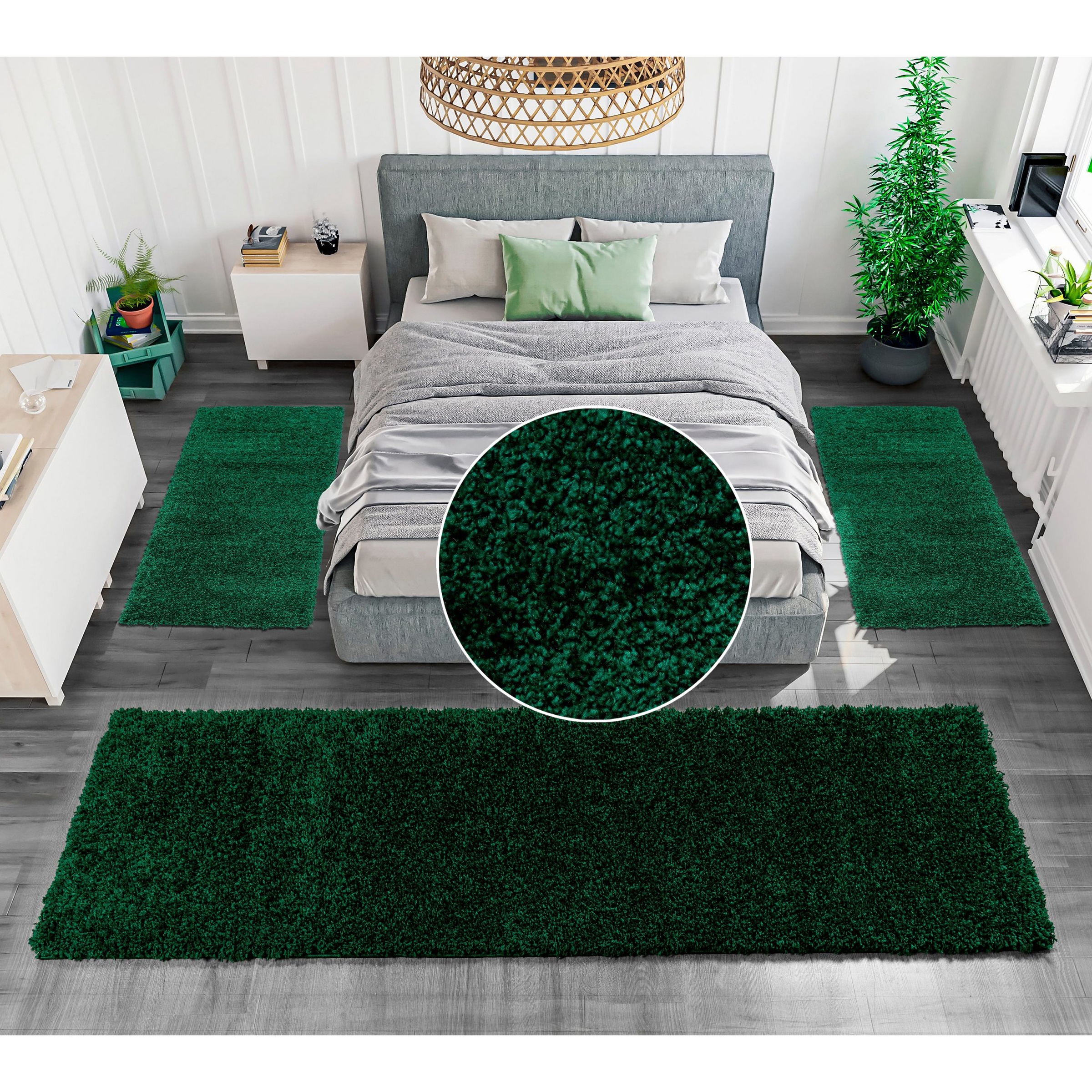 Bruno Banani Bettumrandung »Shaggy Soft« Höhe 30 mm 3 Stk. tlg. gewebt, Uni günstig online kaufen