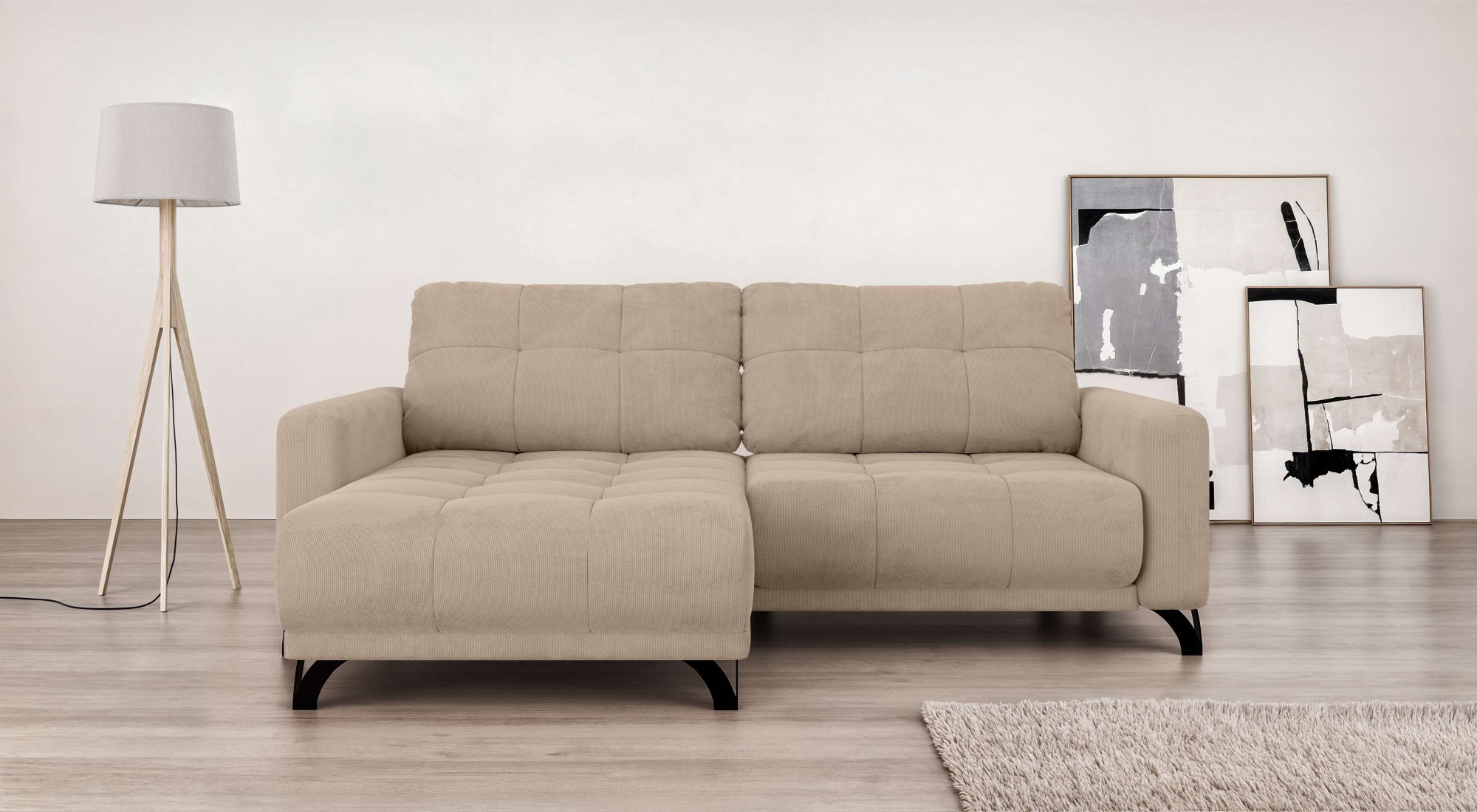 Home affaire Ecksofa »FAIRVIEW mit verstellbaren Rückenlehne, Maße B/T/H: 234/174/93 cm« L-Form mit Wellenunterfederung, Recamiere beidseitig montierbar