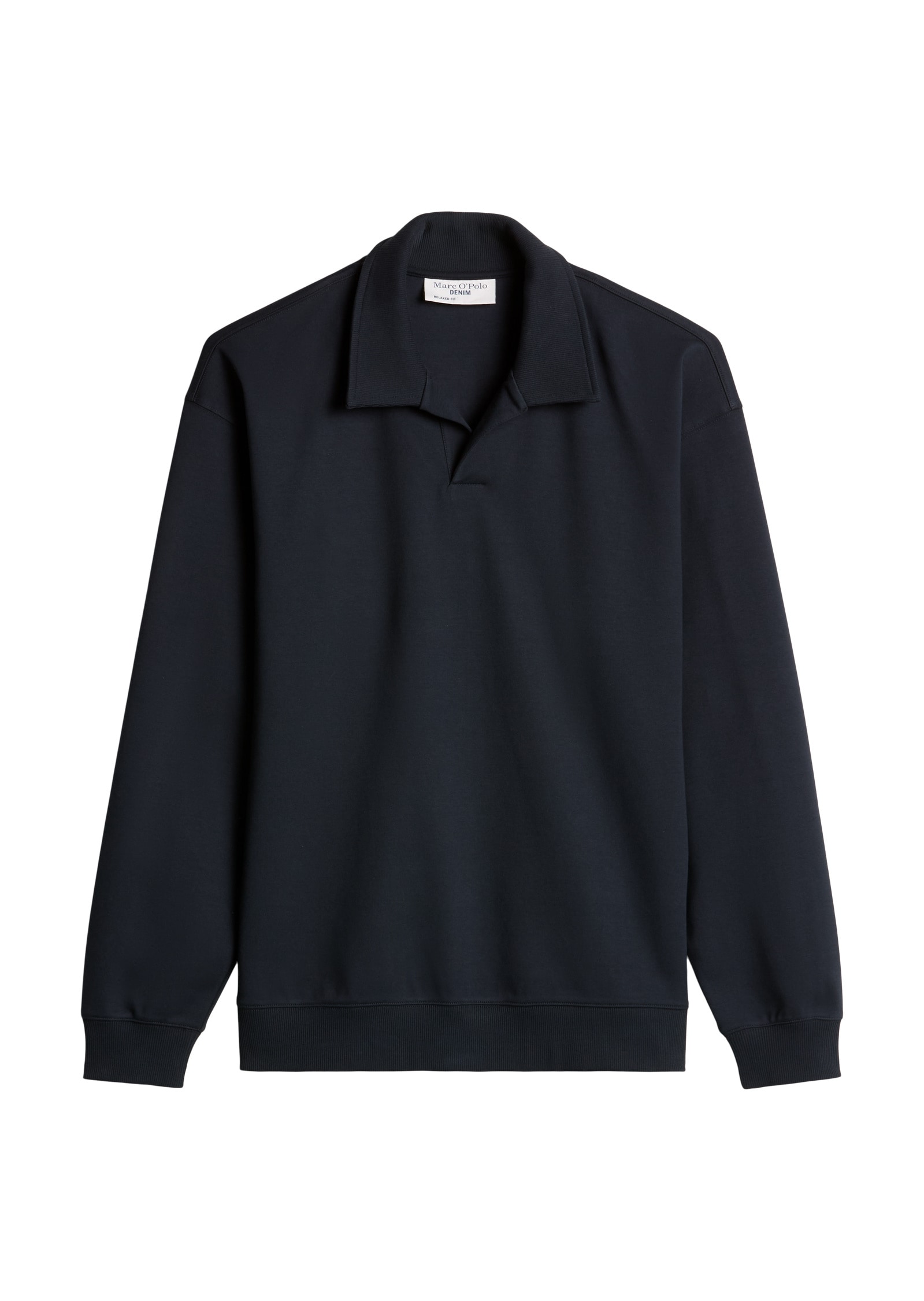 Marc O'Polo DENIM Langarm-Poloshirt »aus schwerem Interlock Jersey«