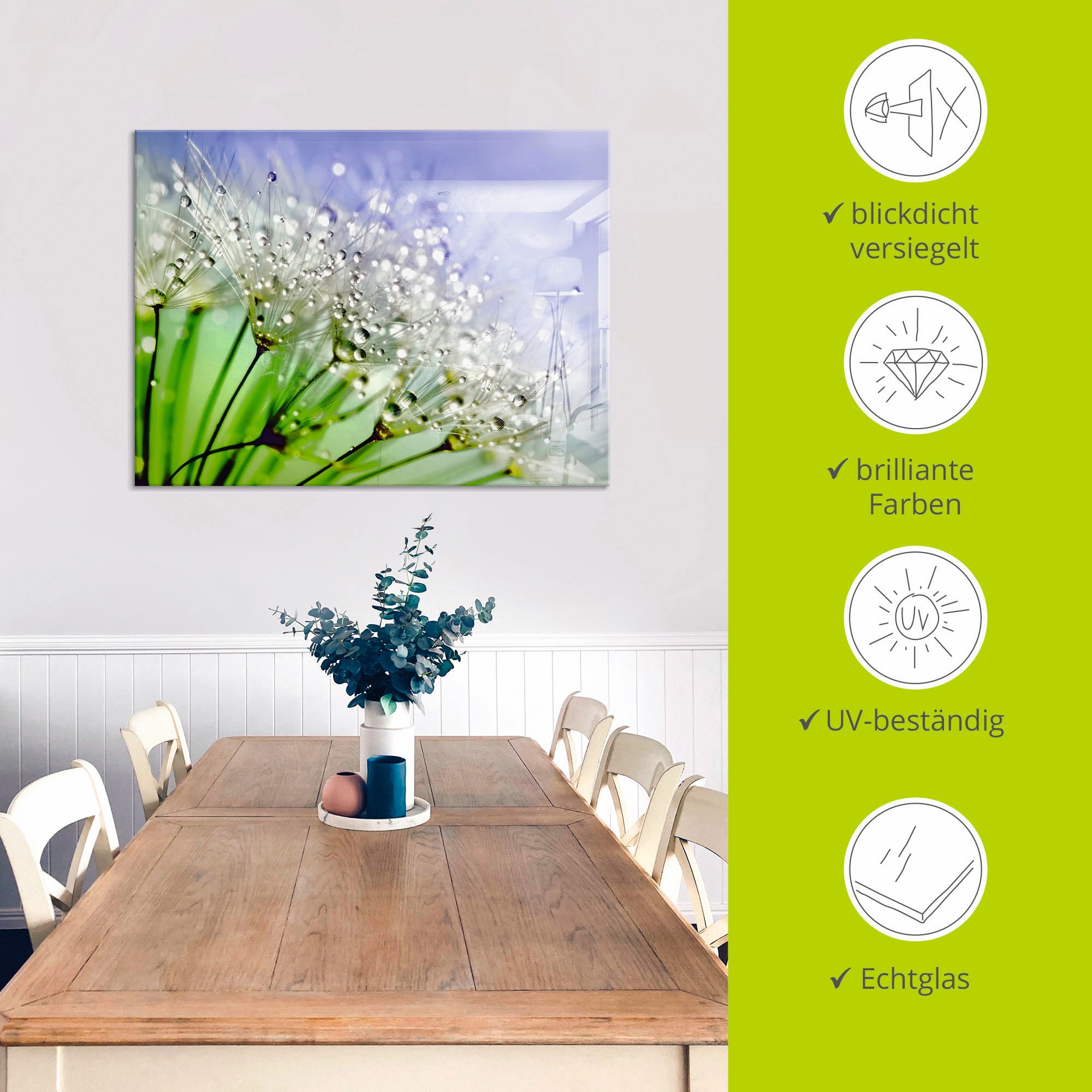 Artland Glasbild »Glitzernde Pusteblume« 1 Stk. tlg. in verschiedenen Größen