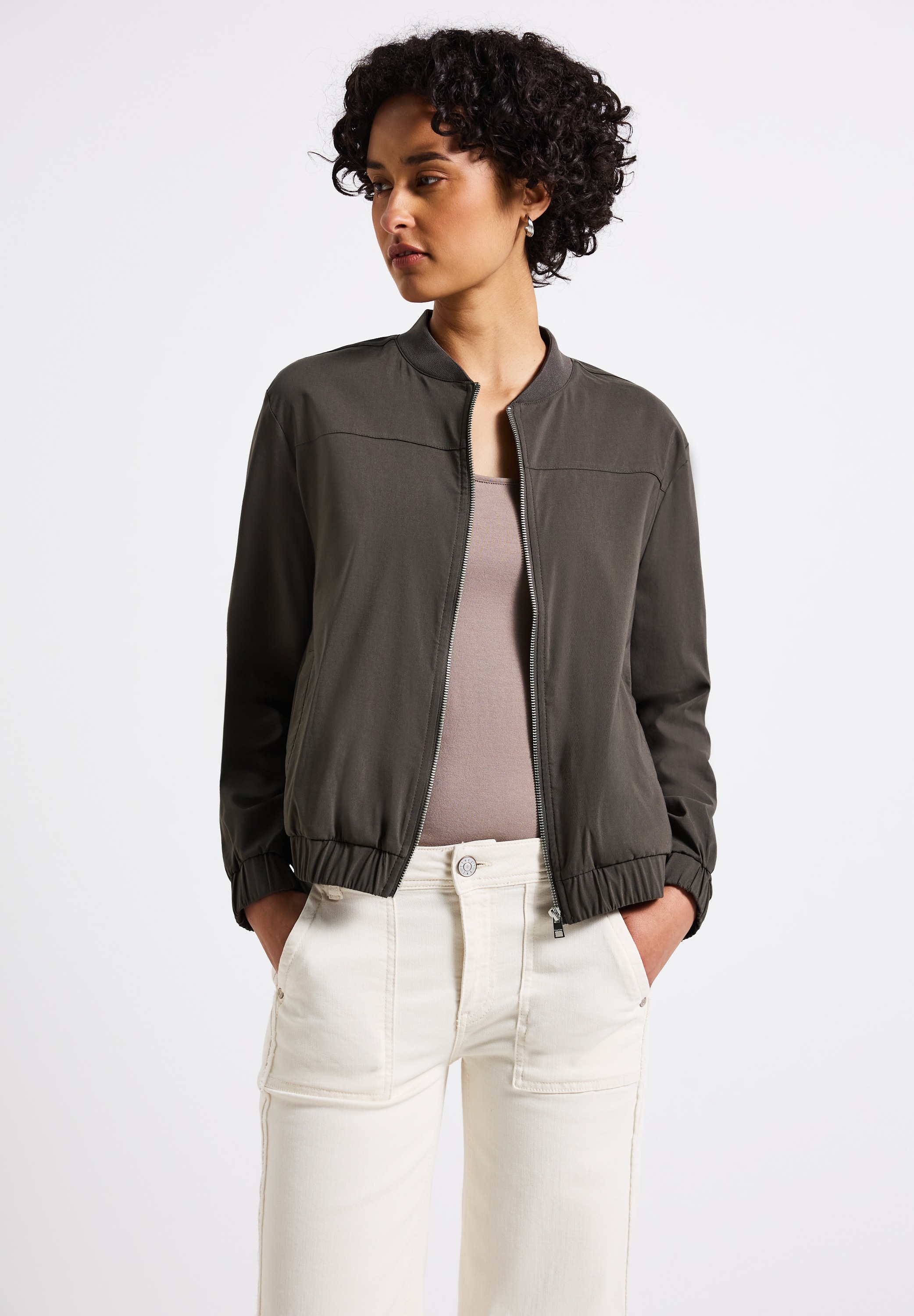 STREET ONE Jackenblazer mit elastischem Bund nomad brown 34 34 Blazer von STREET ONE