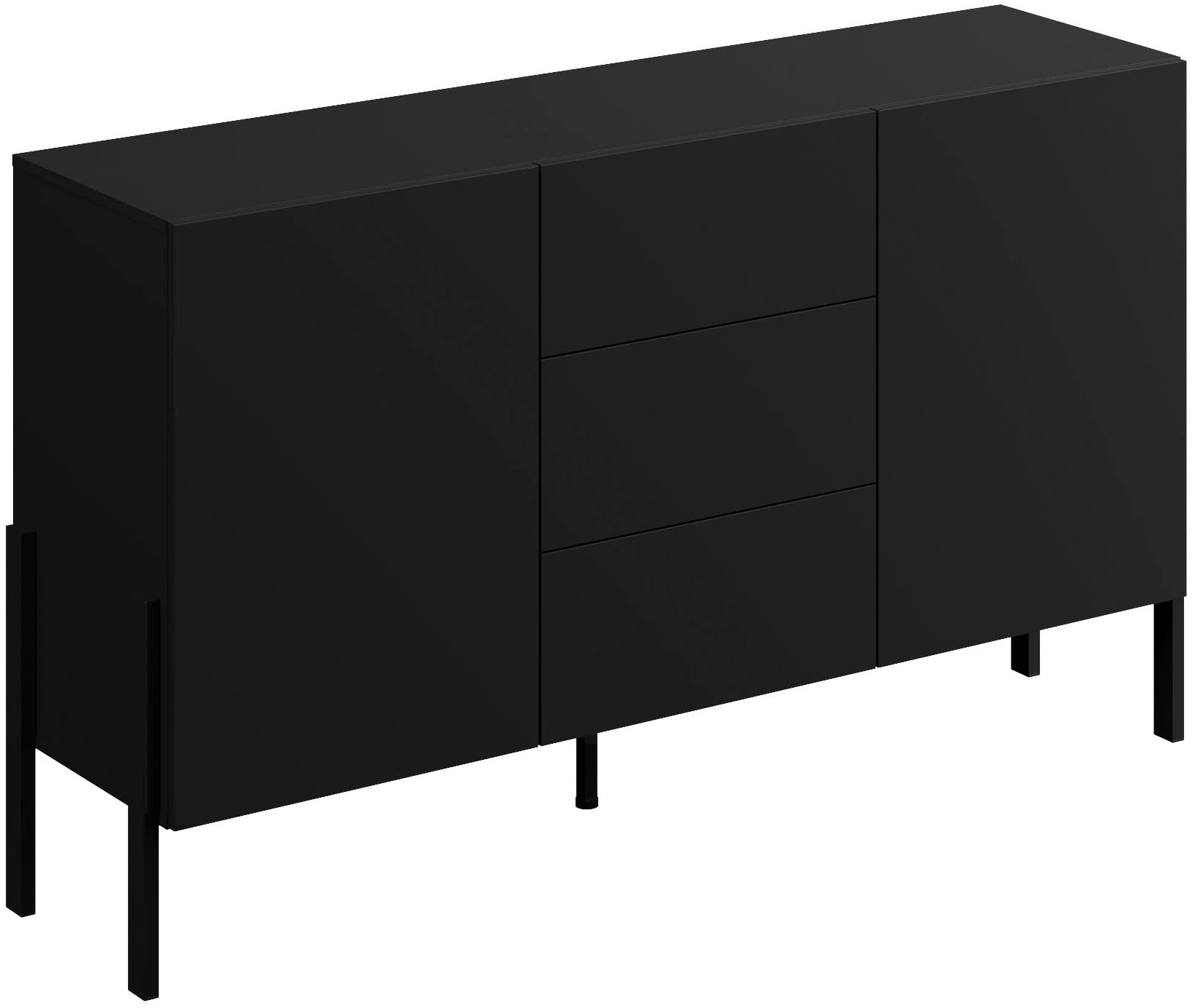 OTTO home Sideboard »Jukon, Breite 150 bzw.180 cm, moderne grifflose Kommode« Schubladenschrank 2 Türen/3 Schubkästen, push-to-open-Funktion