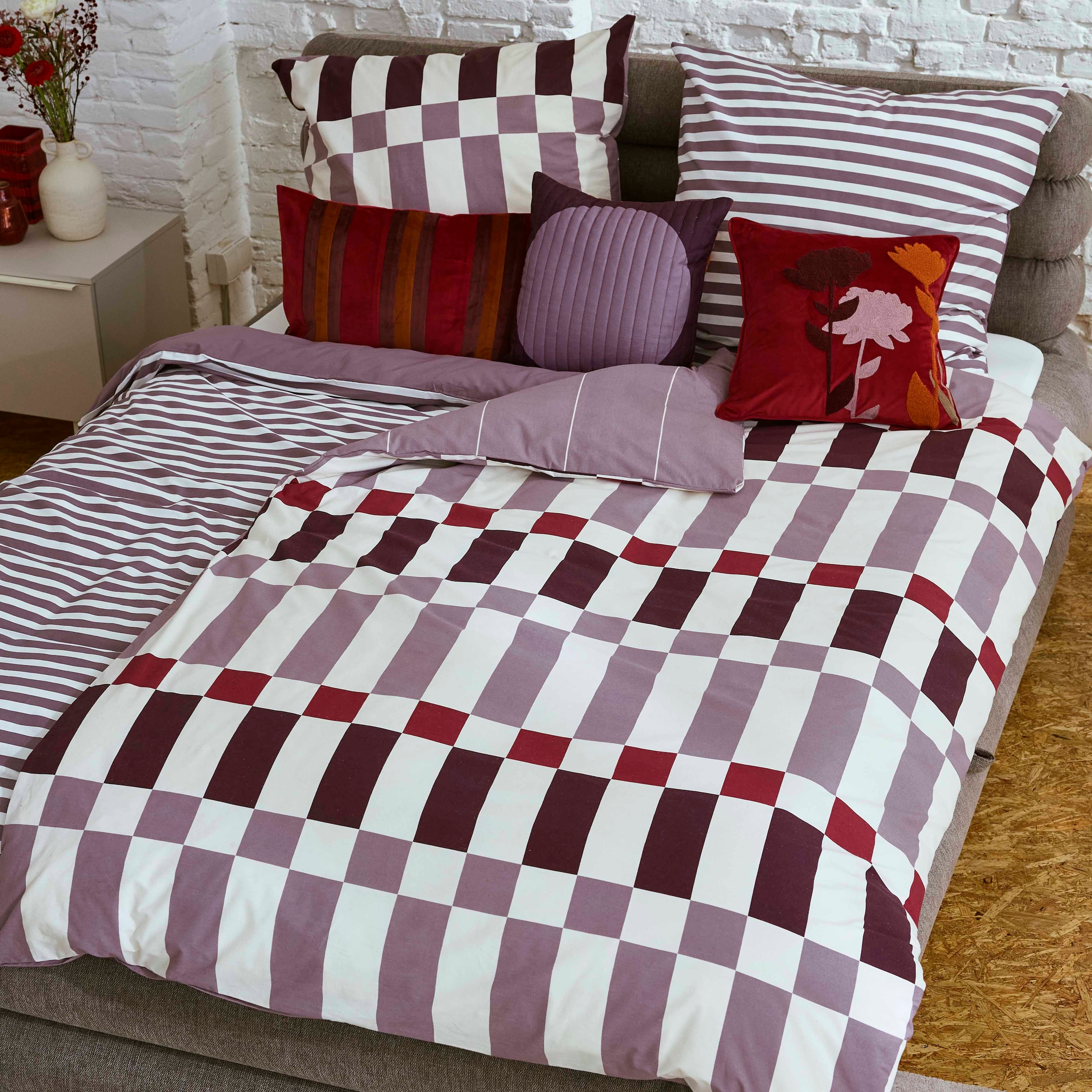 TOM TAILOR HOME Wendebettwäsche »BOLD CHECK in Gr. 135x200cm oder 155x220cm« 2 Stk. tlg. new bedroom, gewebtes Label