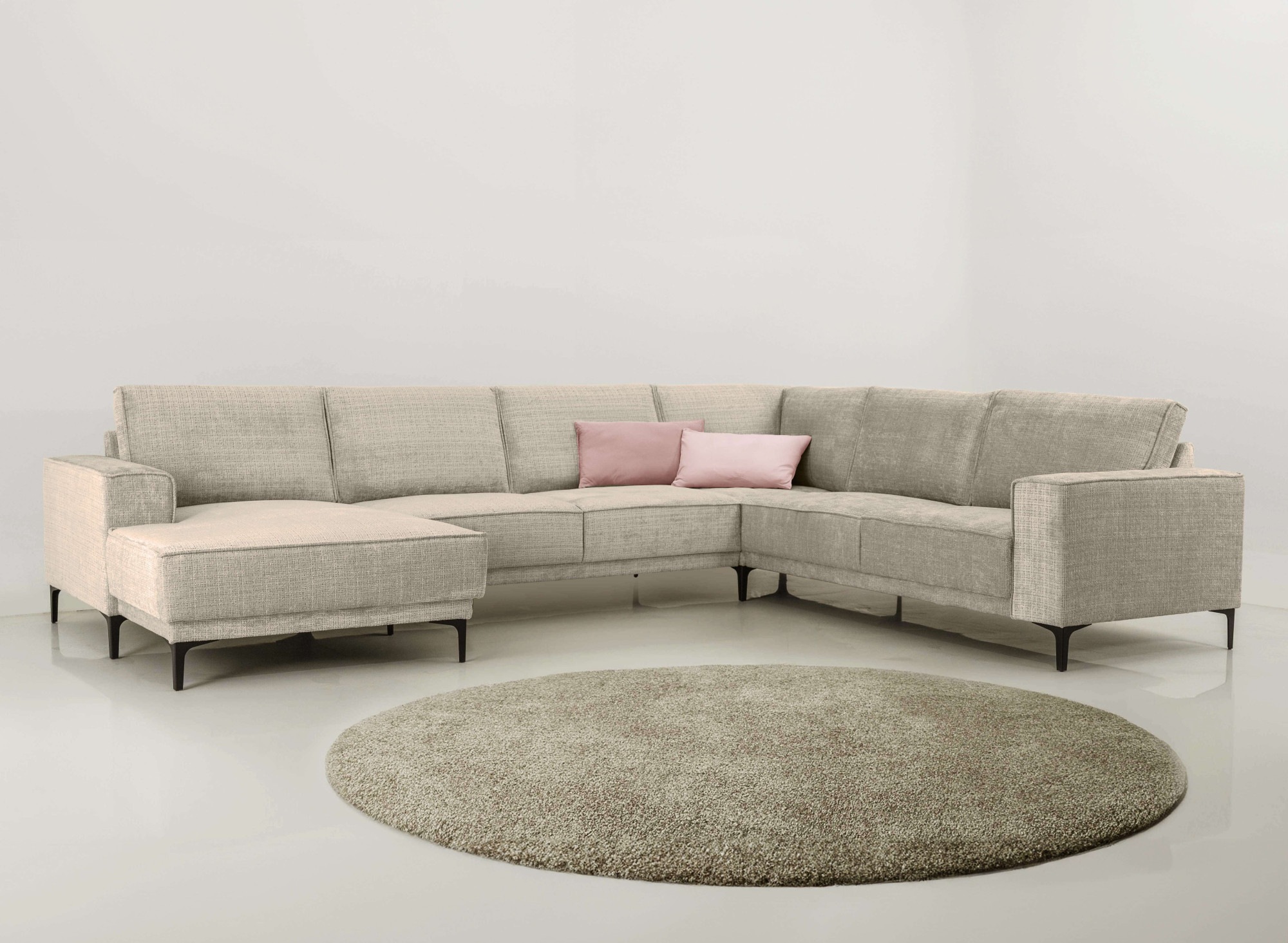 OTTO home Wohnlandschaft »XXL Sofa Oland, Struktur, Flachgewebe, Luxus-Micr günstig online kaufen