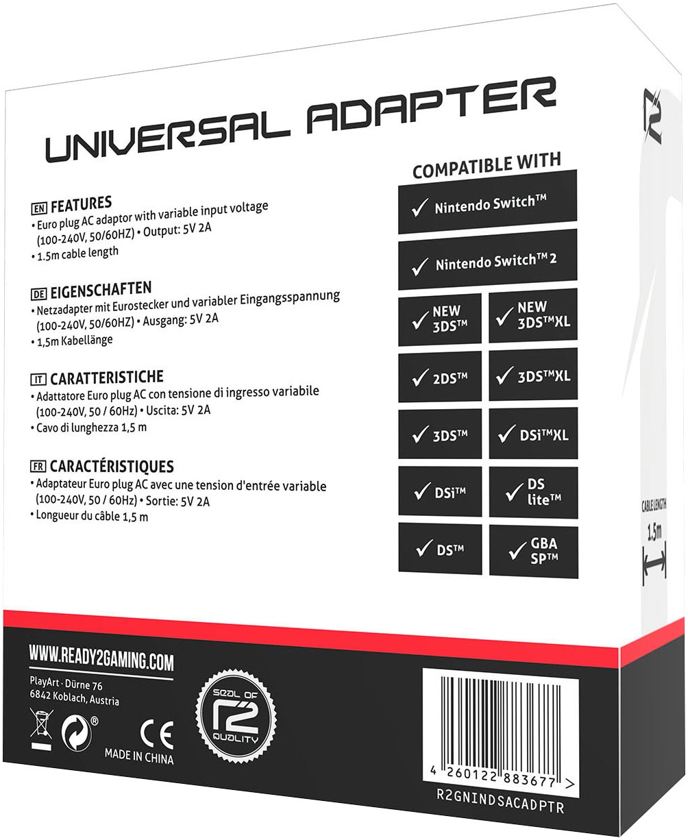 Ready2gaming PC-Netzteil »Universal Netzteil für Switch 2, Switch 1«, und alle gängigen Nintendo GameBoys