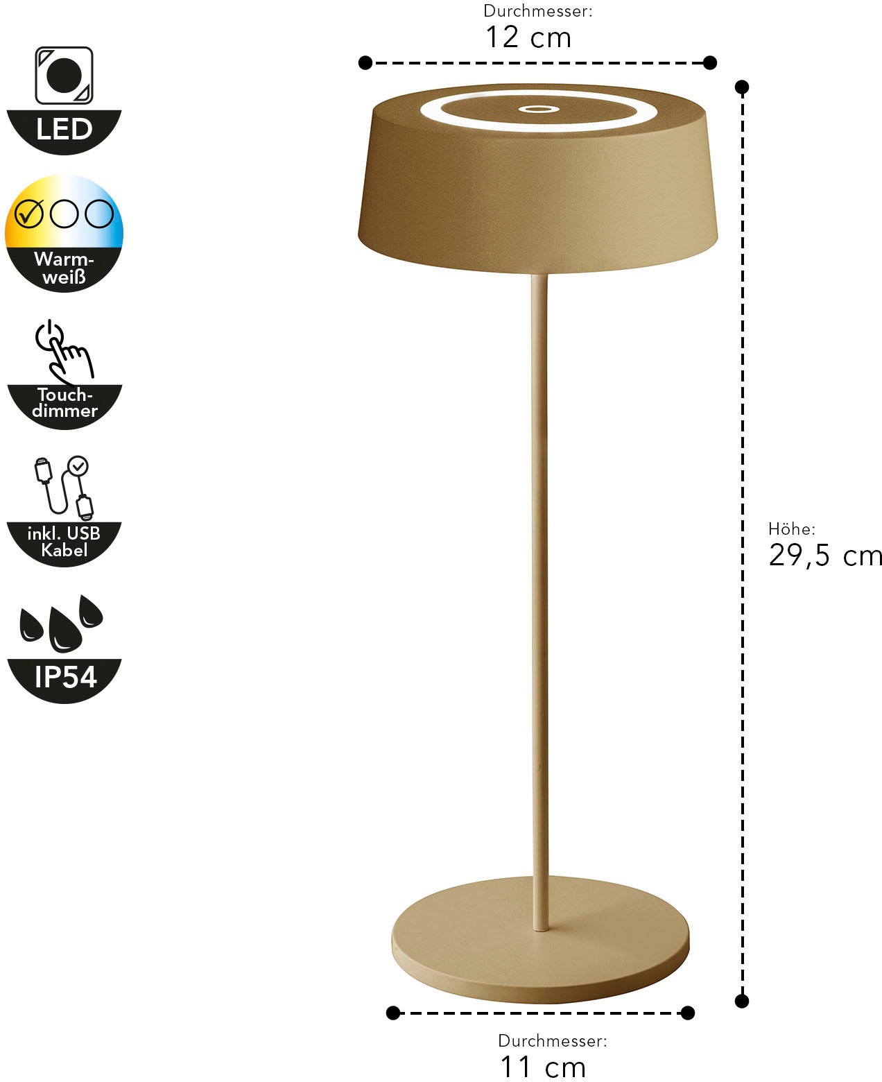 ECO-LIGHT LED Tischleuchte »COCKTAIL«, Leuchtmittel LED-Modul | LED fest integriert, SCHÖNER WOHNEN DESIGN AWARD