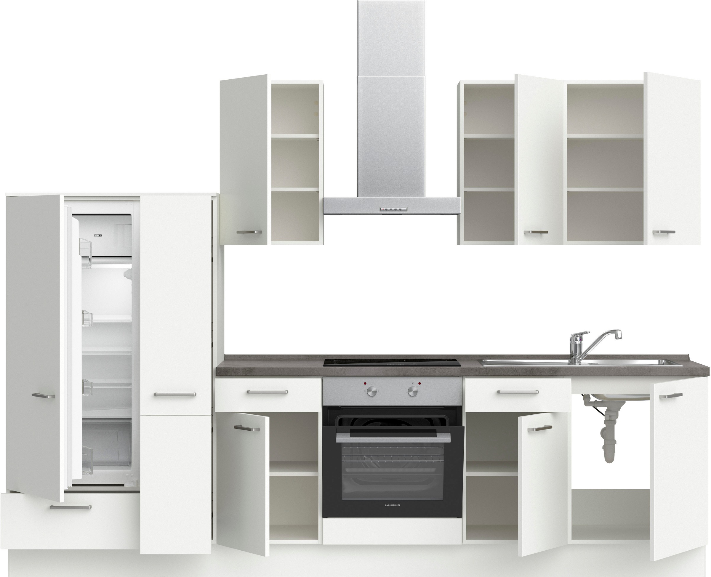 nobilia® Küchenzeile »"Touch I"«, vormontiert, Ausrichtung wählbar, Breite 300 cm, wahlw. mit E-Geräten