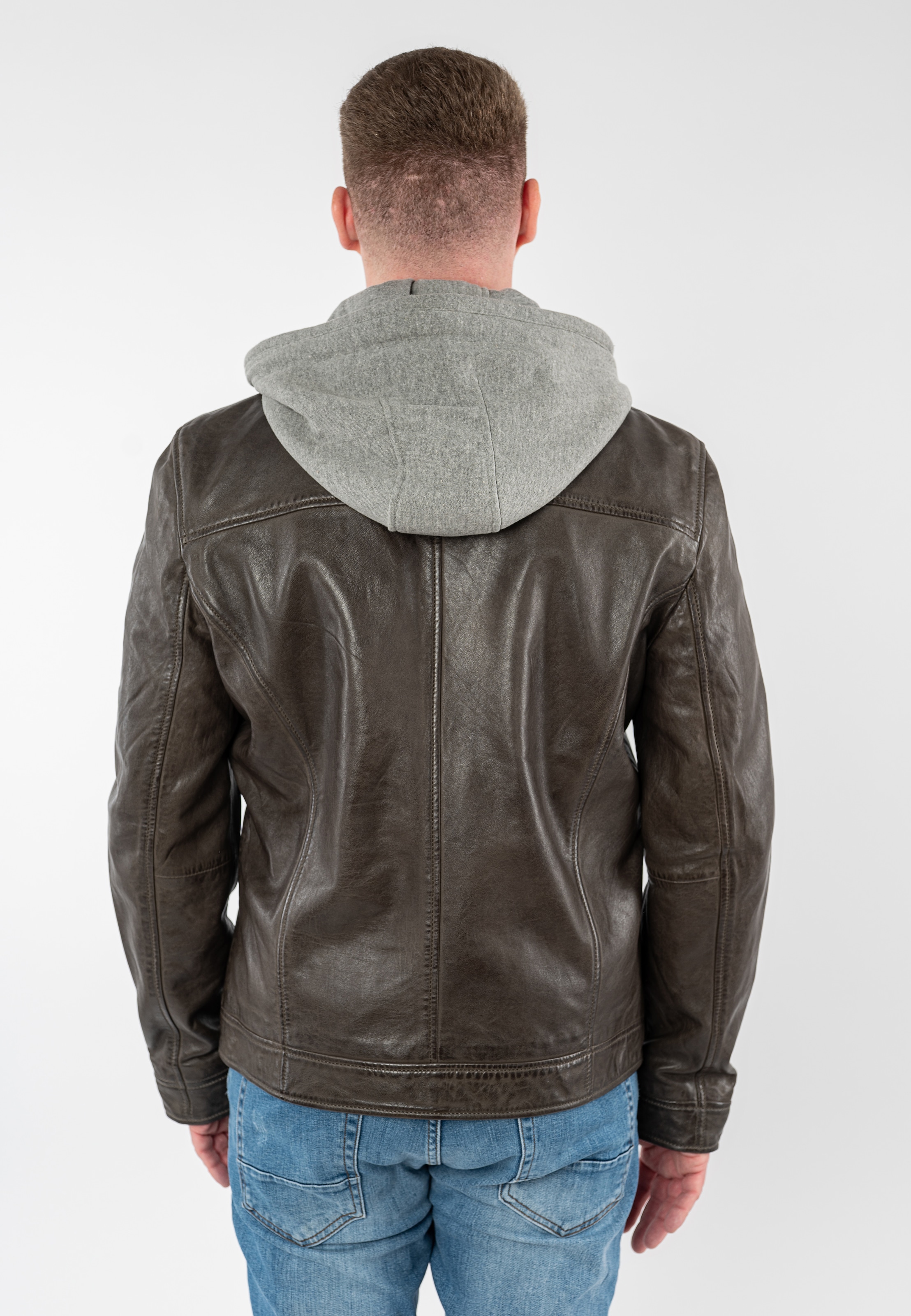 Mauritius Lederjacke »MMBarlo« mit Kapuze mit abnehmbarer Kapuze