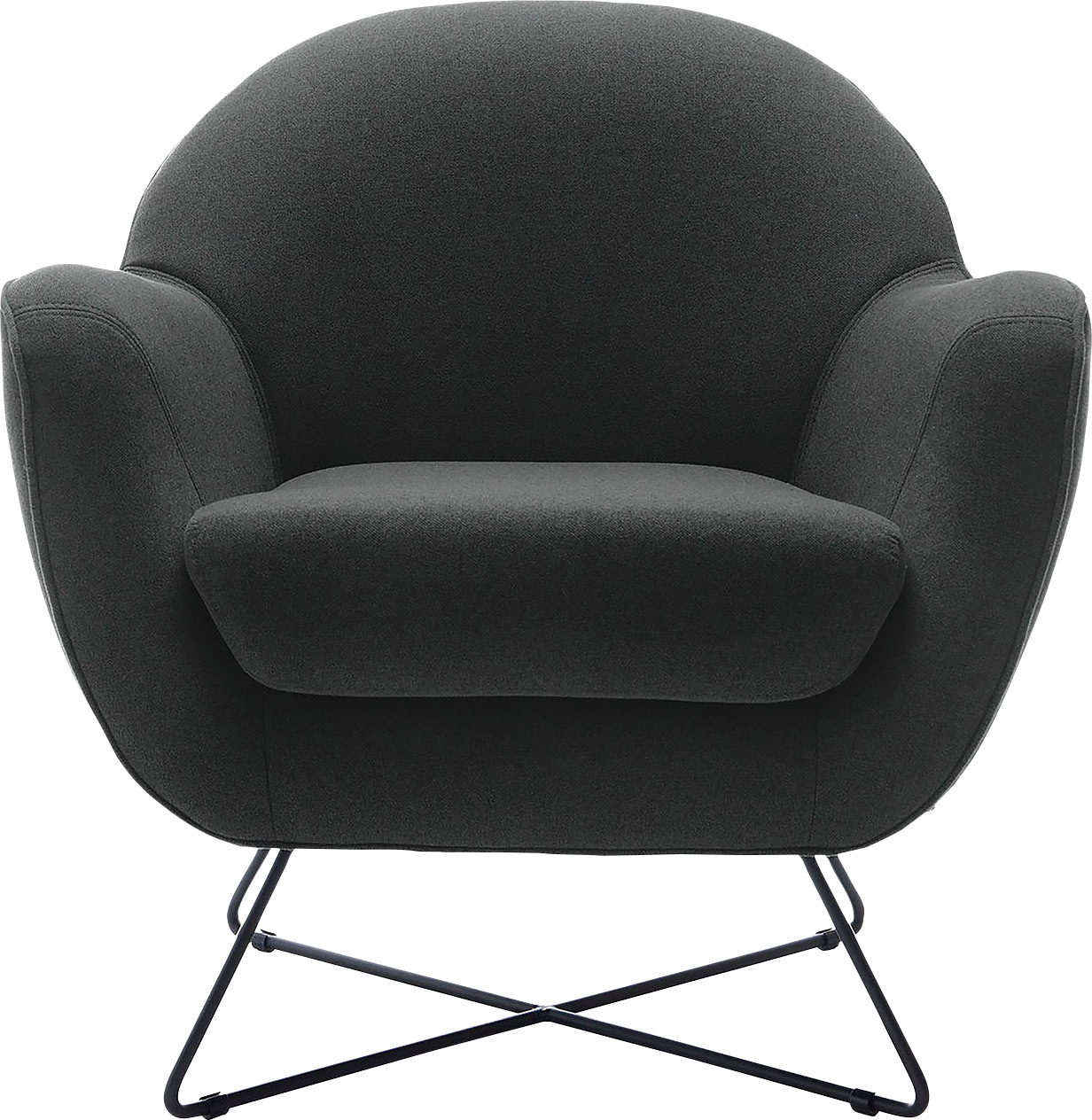 TRENDMANUFAKTUR Sessel »Evora, Loungesessel, Designsessel«, in zeitlosem Stil mit modernem Metallgestell