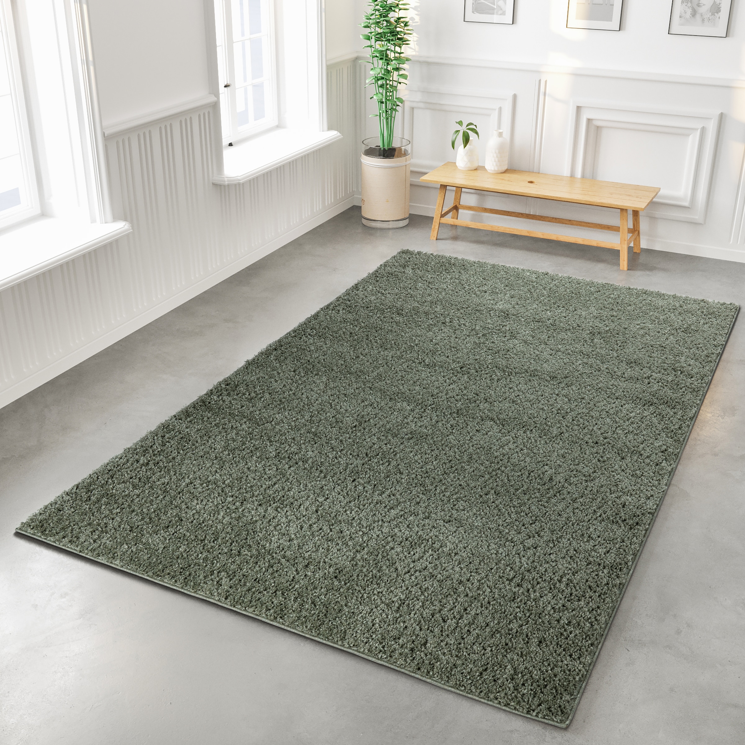 Bruno Banani Hochflor-Teppich »Shaggy Soft«, rechteckig, 30 mm Höhe, gewebt, Uni Farben, besonders weich und kuschelig, Kundenliebling
