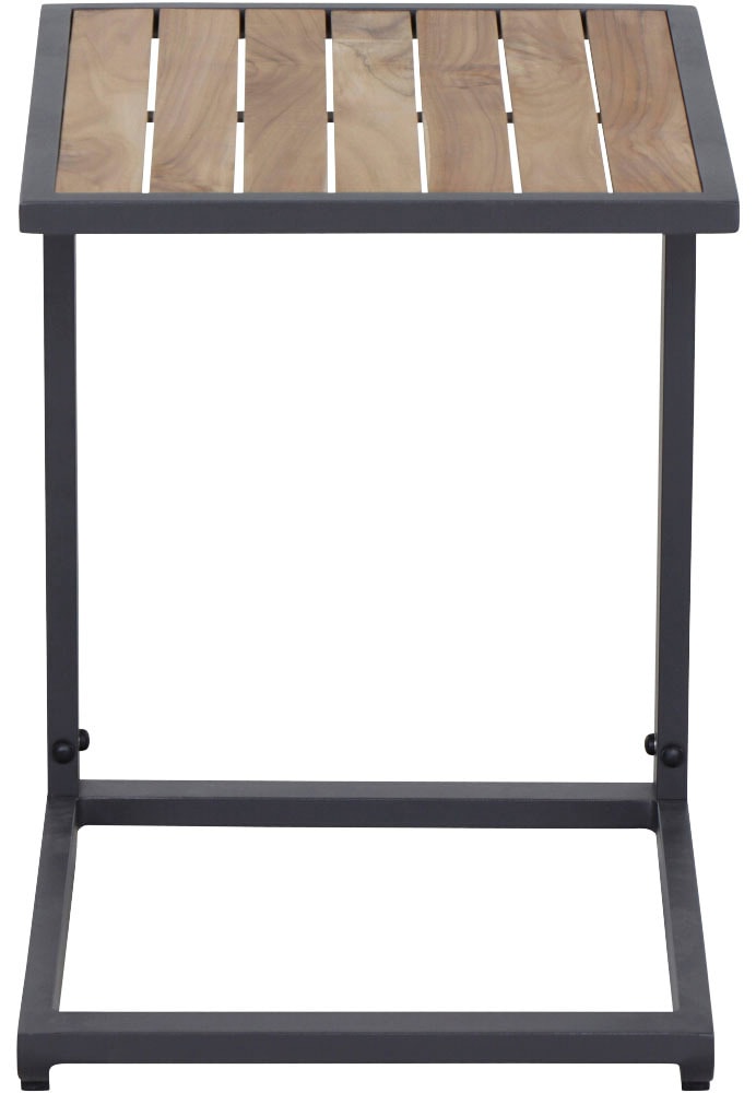 Siena Garden Beistelltisch »Vinto«, (1 St.), Beistelltisch, BxTxH: 41x50x55,5 cm, Aluminium matt anthrazit,Teakholz