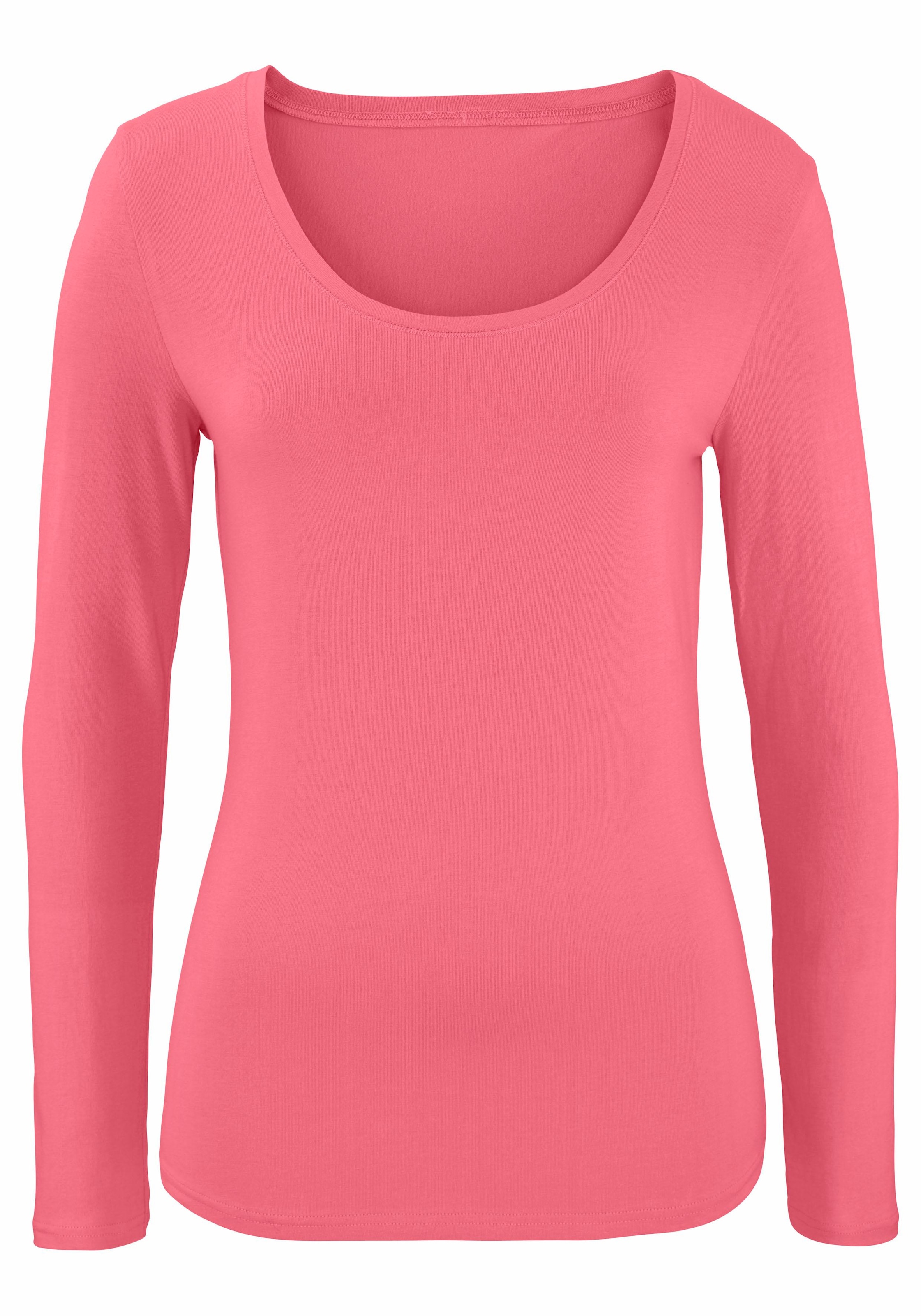 Vivance Langarmshirt »aus elastischer Baumwoll-Qualität«, (2er-Pack)