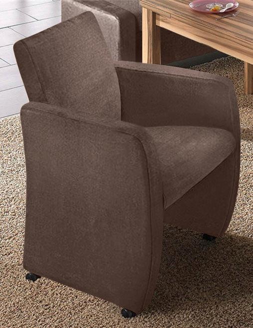 Max Winzer® Sessel »Noah, Loungesessel auf Rollen, bequem, schmale Armlehnen«, schlichte Eleganz in kompakten Stellmaßen