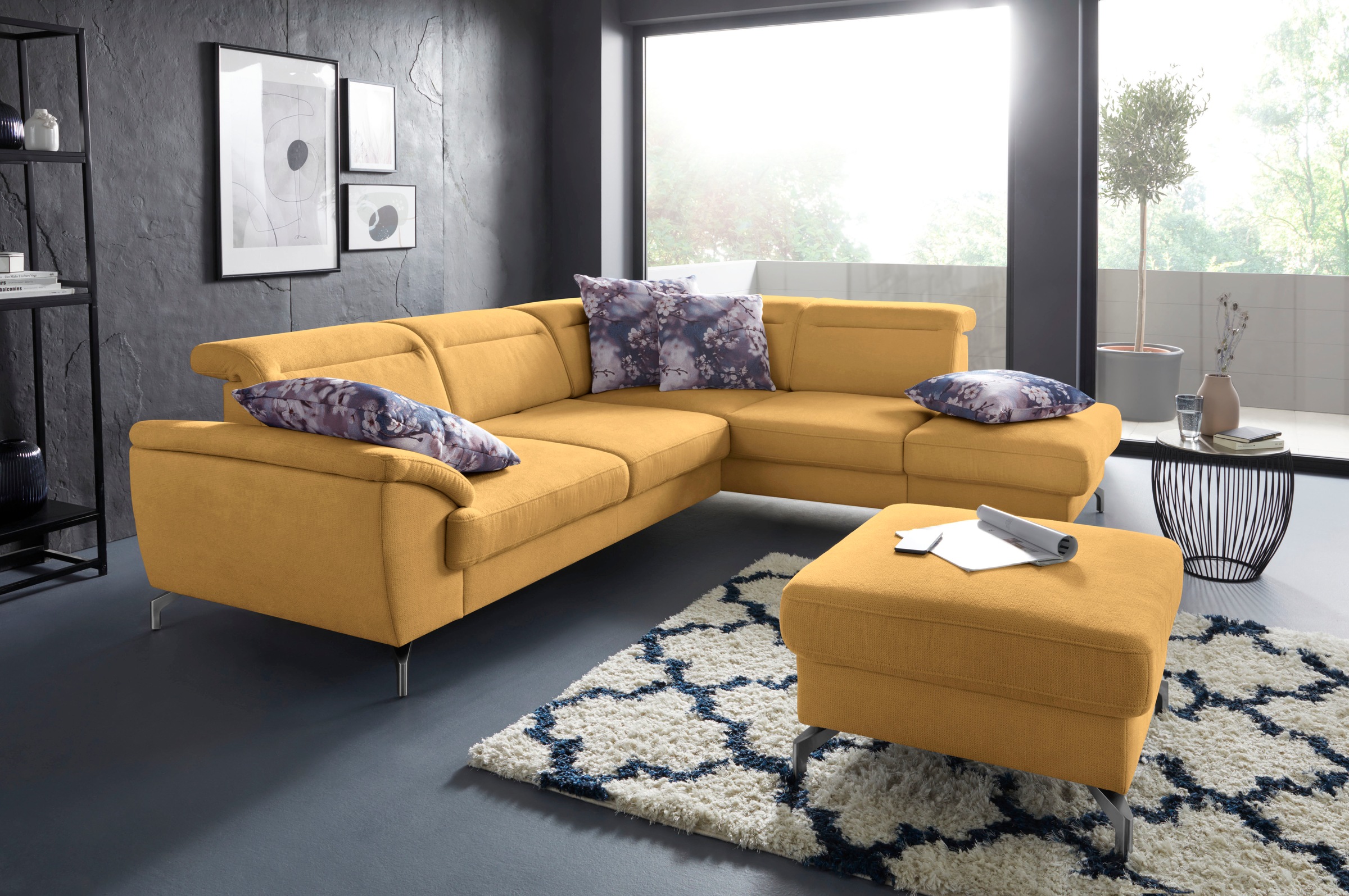 sit&more Hocker »Percy«, Fußhöhe 12 cm, wahlweise mit unterschiedlichen Fußfarben