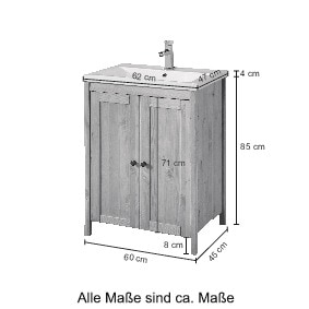 welltime Waschtisch »Sylt«, Aus massiver Kiefer