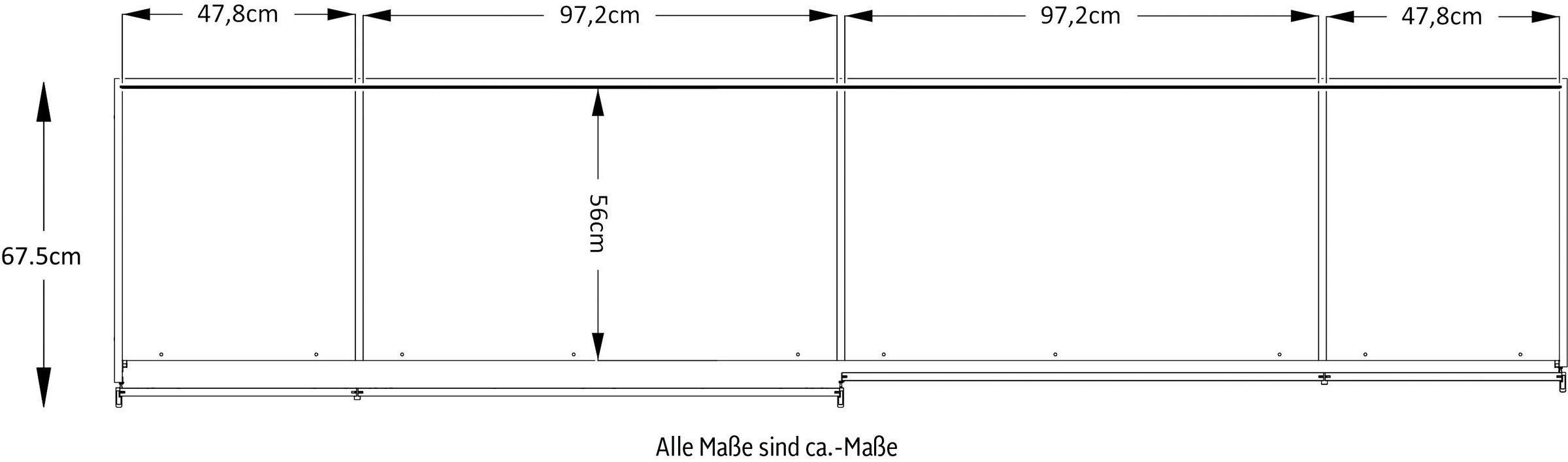 STAUD Schwebetürenschrank »Sonett 220, Made in Germany«, mit vier verschiedenen Ausstattungsvarianten