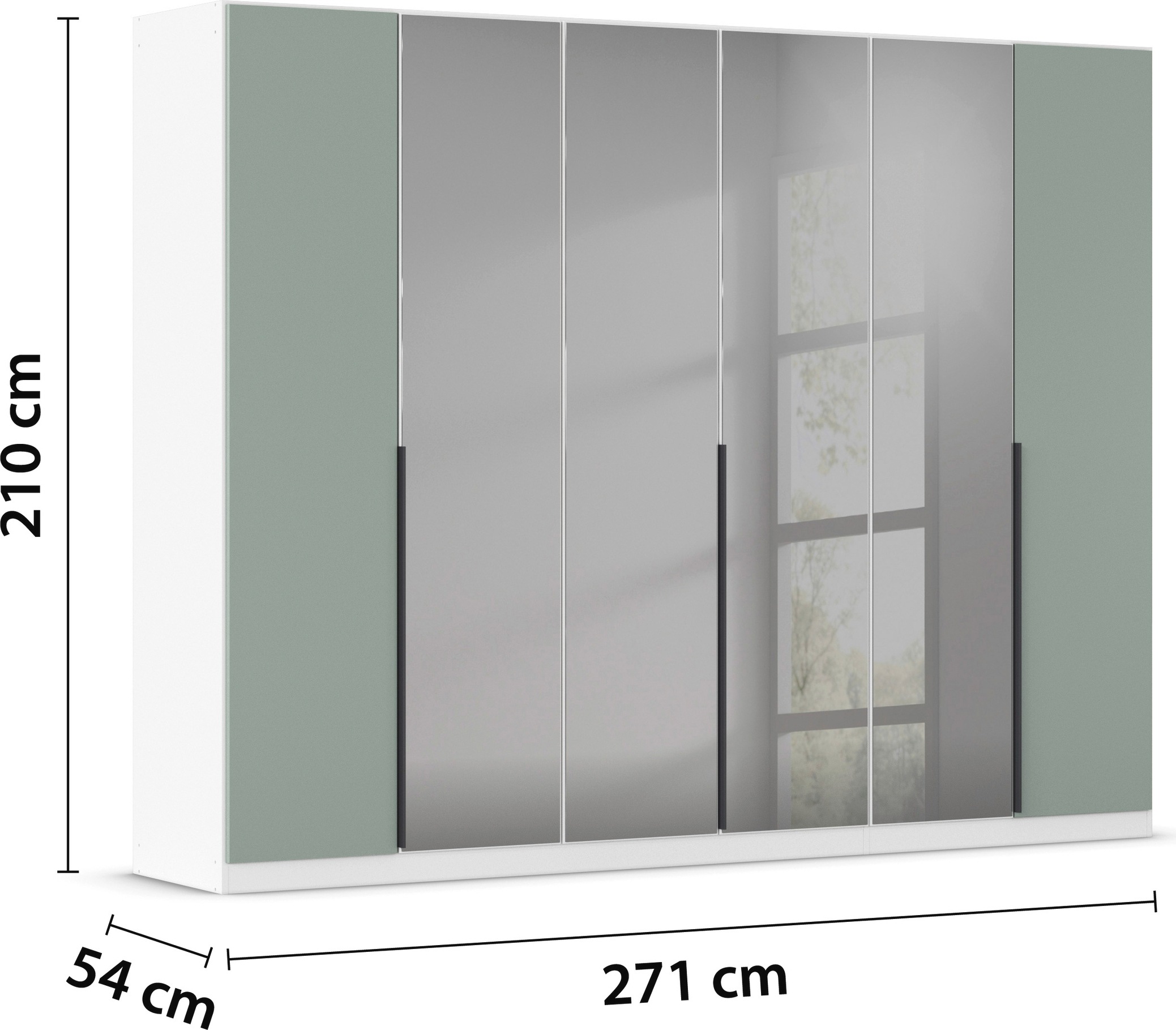 INOSIGN BY RAUCH Drehtürenschrank »Ferris Schrank Breite 2,10m BESTSELLER Schlafzimmerschrank«, Kleiderschrank mit Spiegel in den Ausführungen BASIC/CLASSIC/PREMIUM