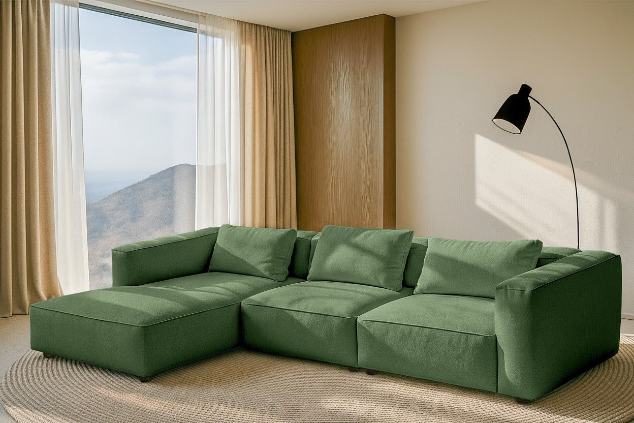 andas Ecksofa »Tvinnet« Breite 317 cm, extra tiefe Sitzfläche, kubisches Si günstig online kaufen