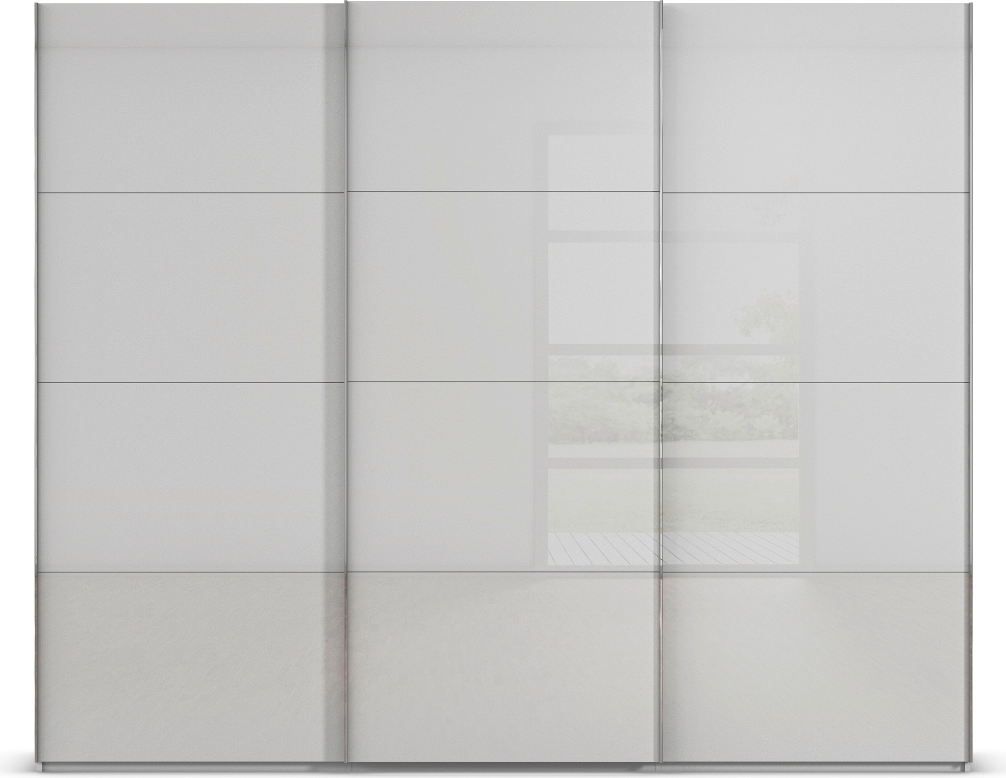 rauch Schwebetürenschrank »Kleiderschrank Schrank Garderobe Schlafzimmerschrank SCALE-FYRA«, edle viergeteilte Türen mit Glas-Front viele Farben MADE IN GERMANY