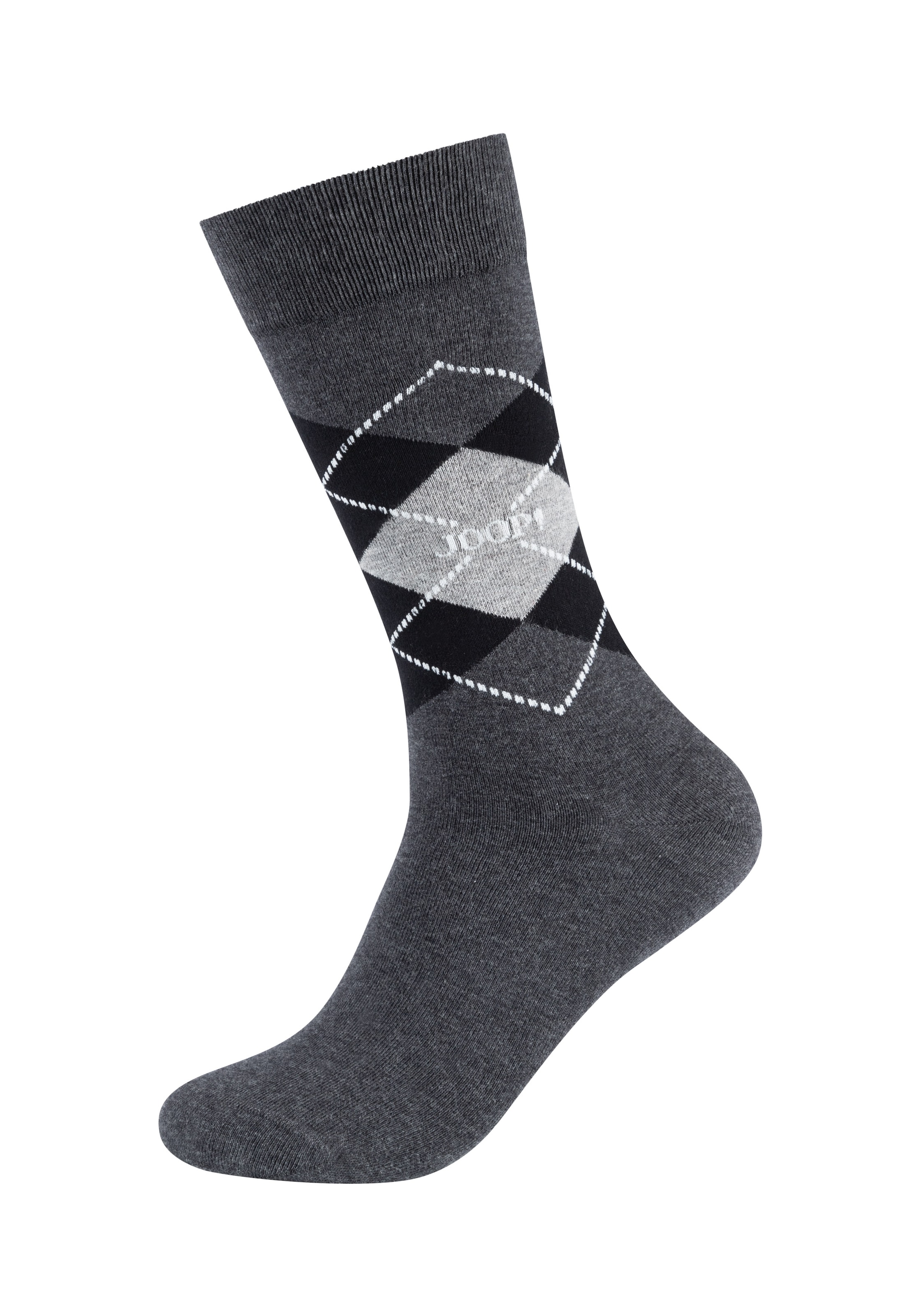 JOOP! Socken »premium essentials«, (2er Pack), Premium Qualität, verstärkte Ferse, verstärkte Zehen, Argyle Design