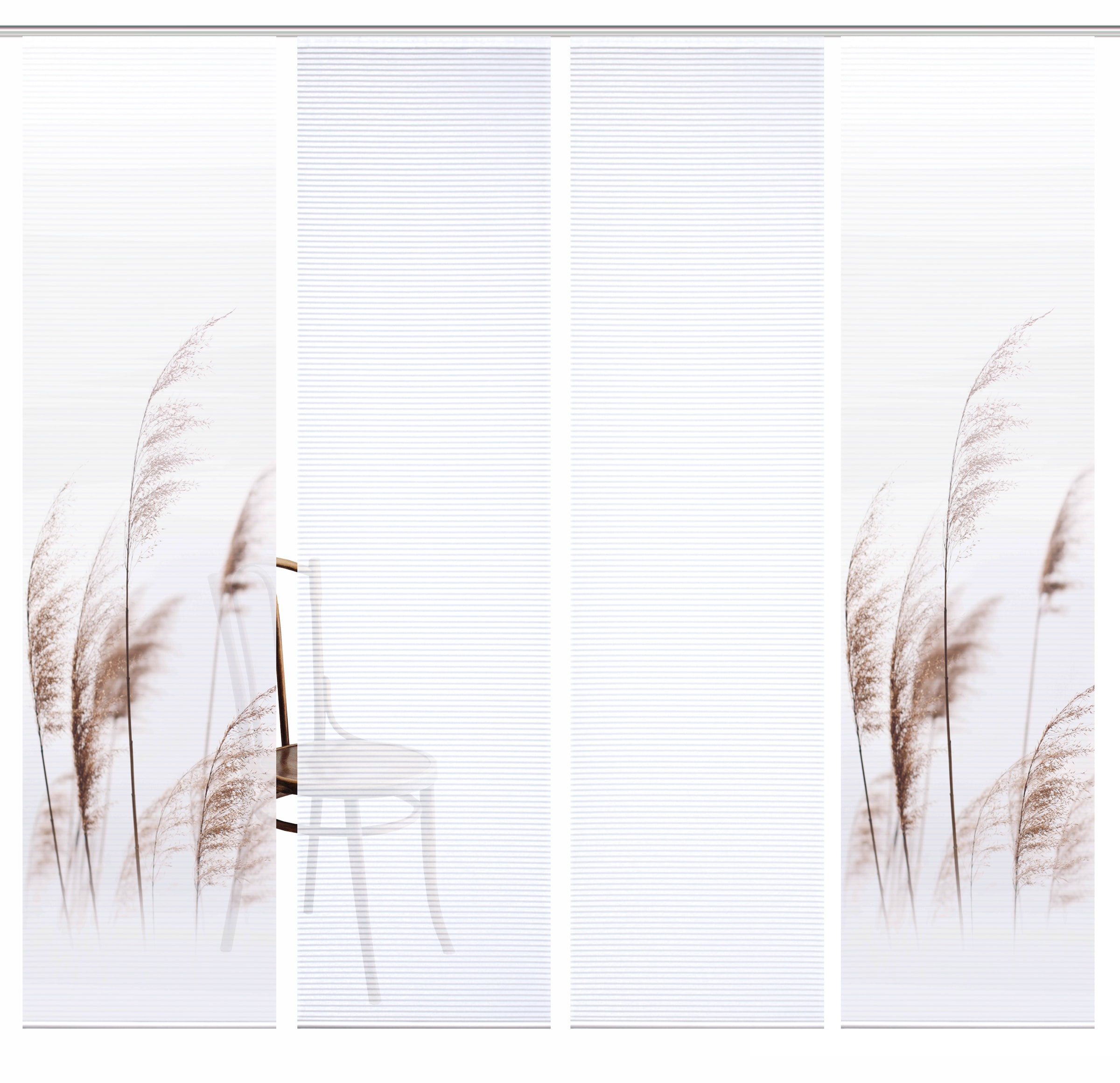 HOME in green Schiebegardine »PAMILO« Paneelwagen 4 Stk. tlg. SET DIGITALDRUCK,BAMBUSOPTIK RECYCELT