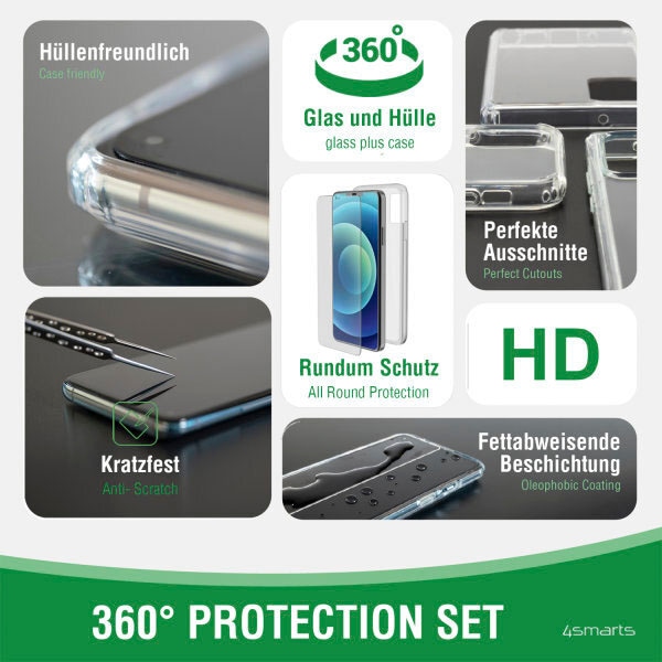 4smarts Smartphone-Hülle »4Smarts 360° Protection Set für Apple iPhone 13«