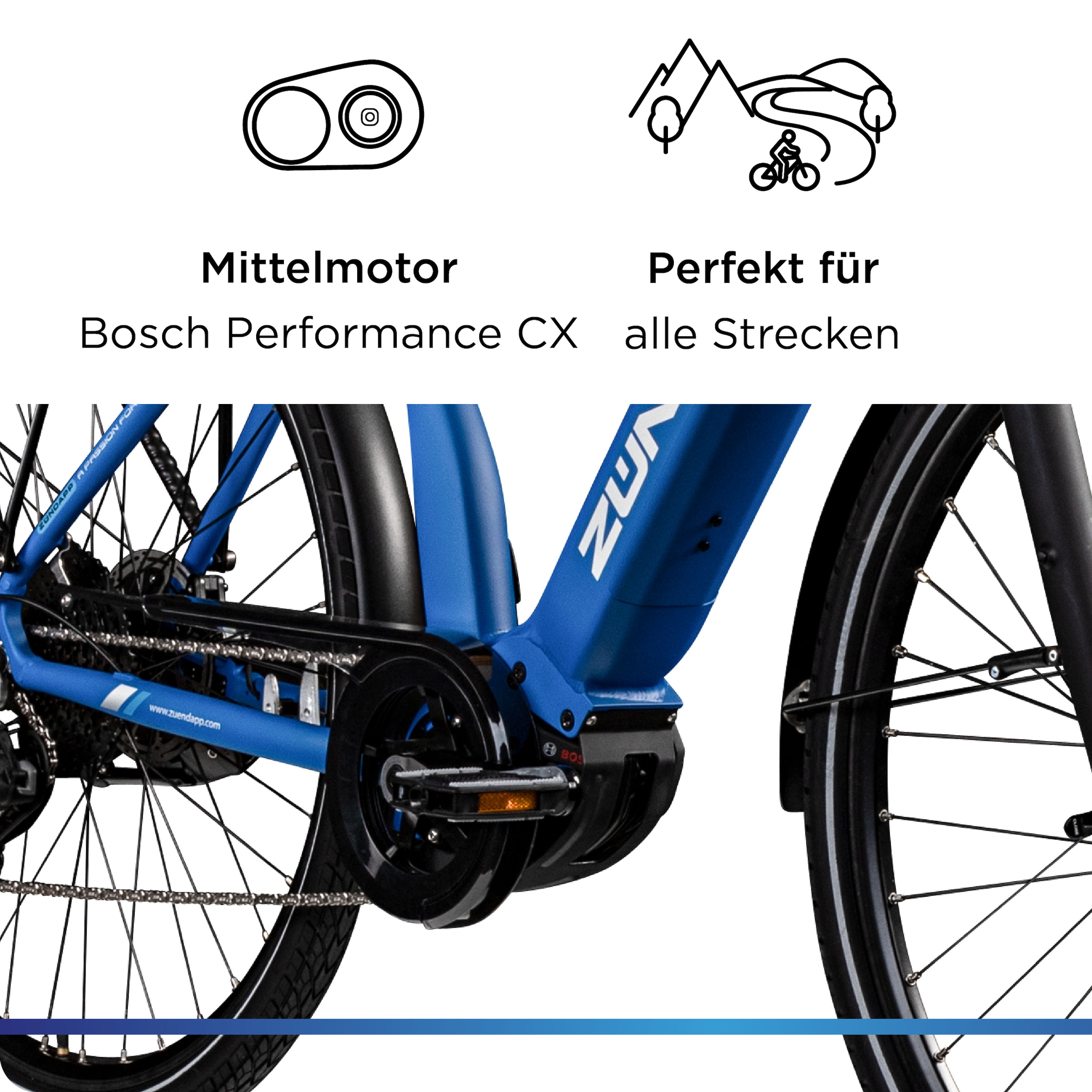 Zündapp E-Bike »X500«, 11 Gang, Shimano, Deore, Mittelmotor 250 W, Pedelec, Elektrofahrrad für Damen u. Herren