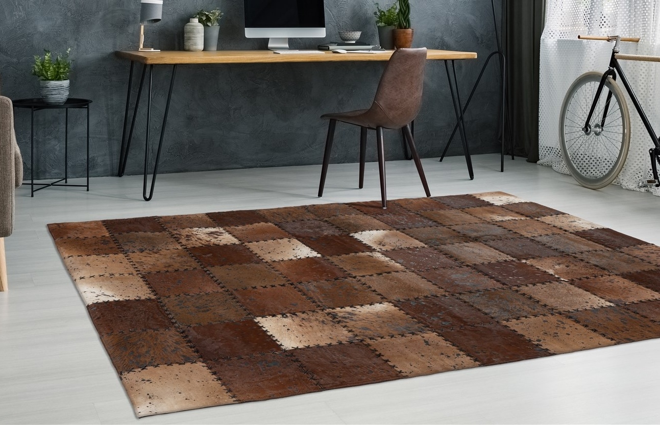 my home Lederteppich »Toska«, rechteckig, 5 mm Höhe, Wohnzimmer günstig online kaufen