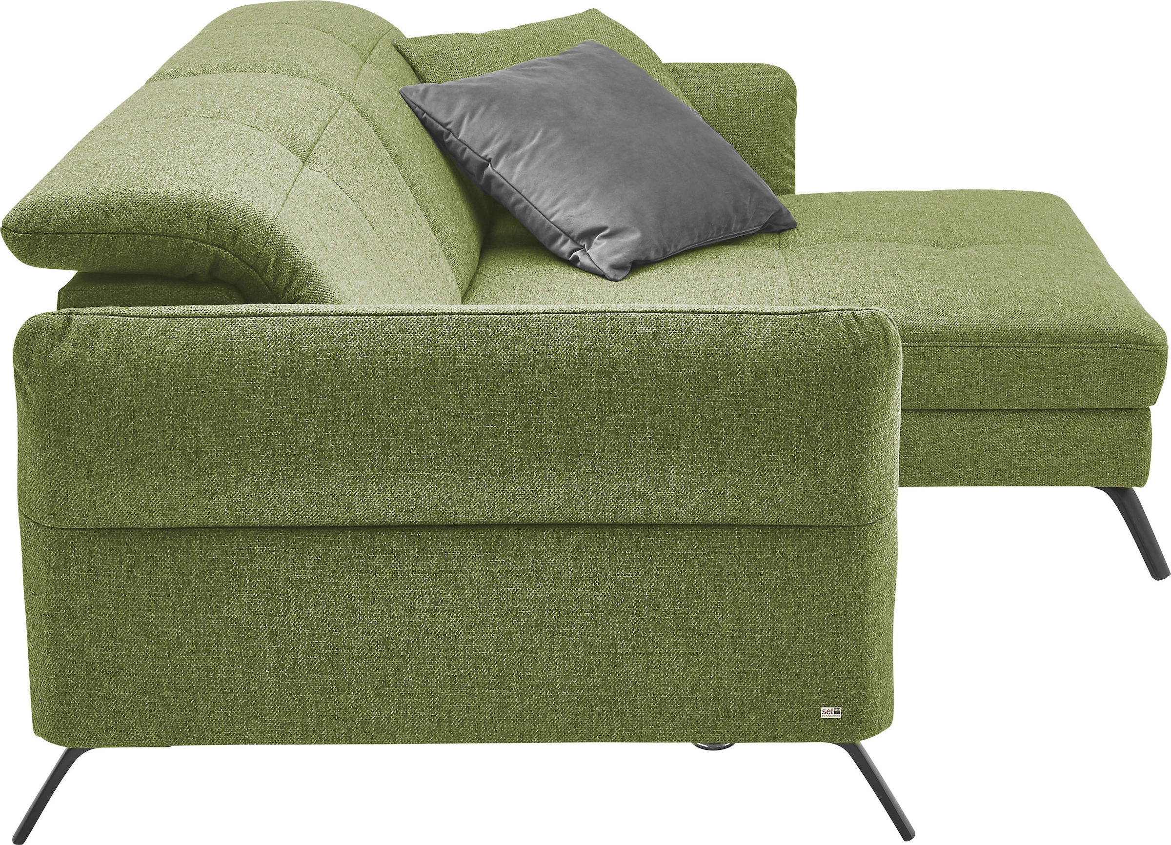 set one by Musterring Ecksofa »SO 4400 V« wahlweise mit motorischer Bettfunktion & Kopfverstellung, Fuß schwarz