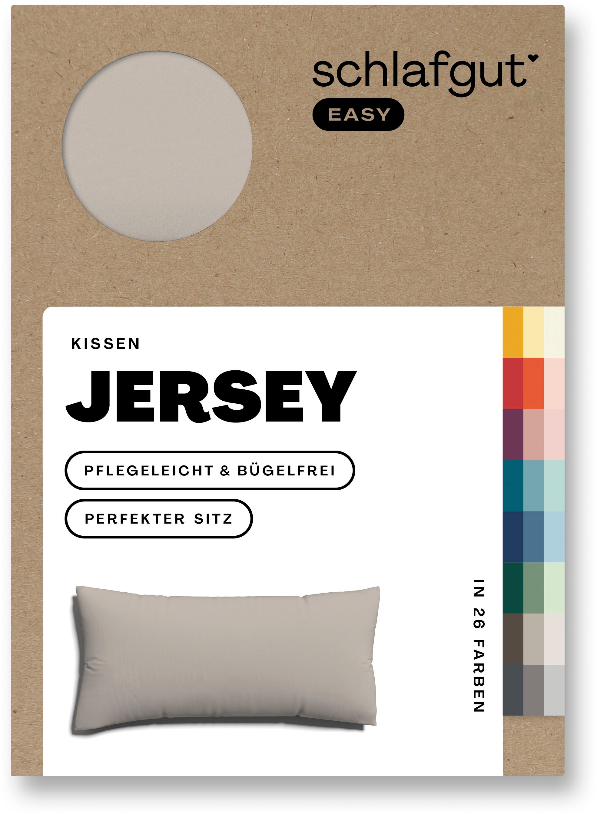 Schlafgut Kissenbezug »EASY Jersey«, (1 St.), Kissenhülle mit Reißverschluss, weich und saugfähig, Kissenbezug