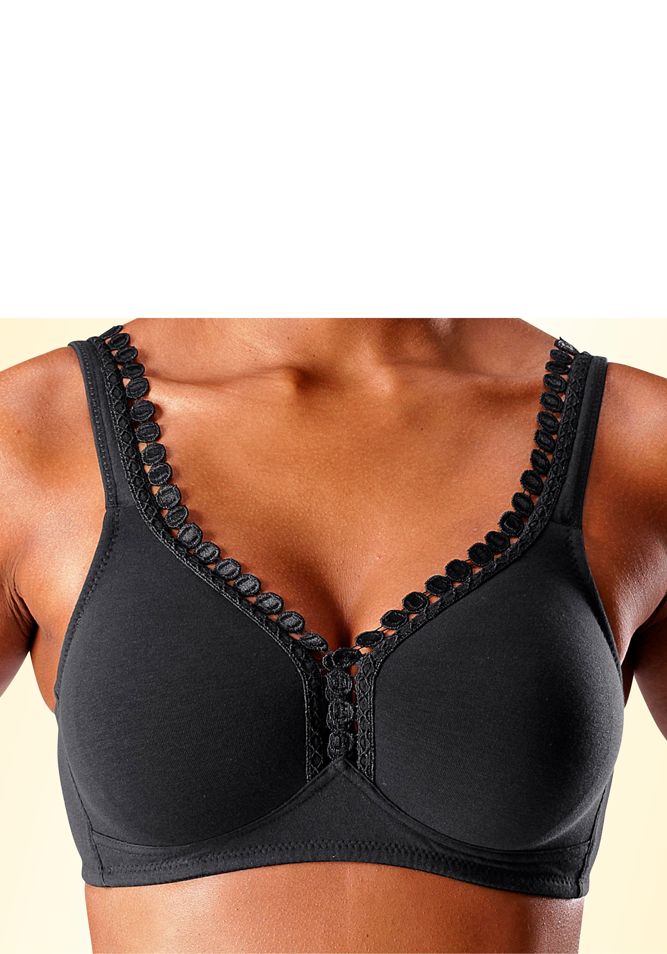 petite fleur by Lascana T-Shirt-BH », BH ohne Bügel, Baumwoll-BH, bügelloser BH« große Größen, bequemer BH