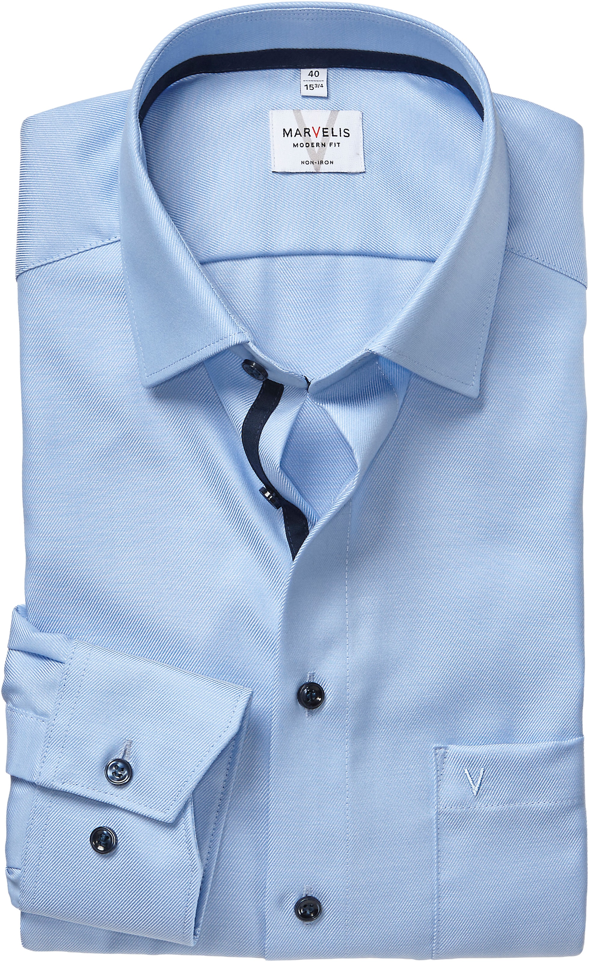 MARVELIS Langarmhemd Businesshemd, New-Kentkragen, modern fit