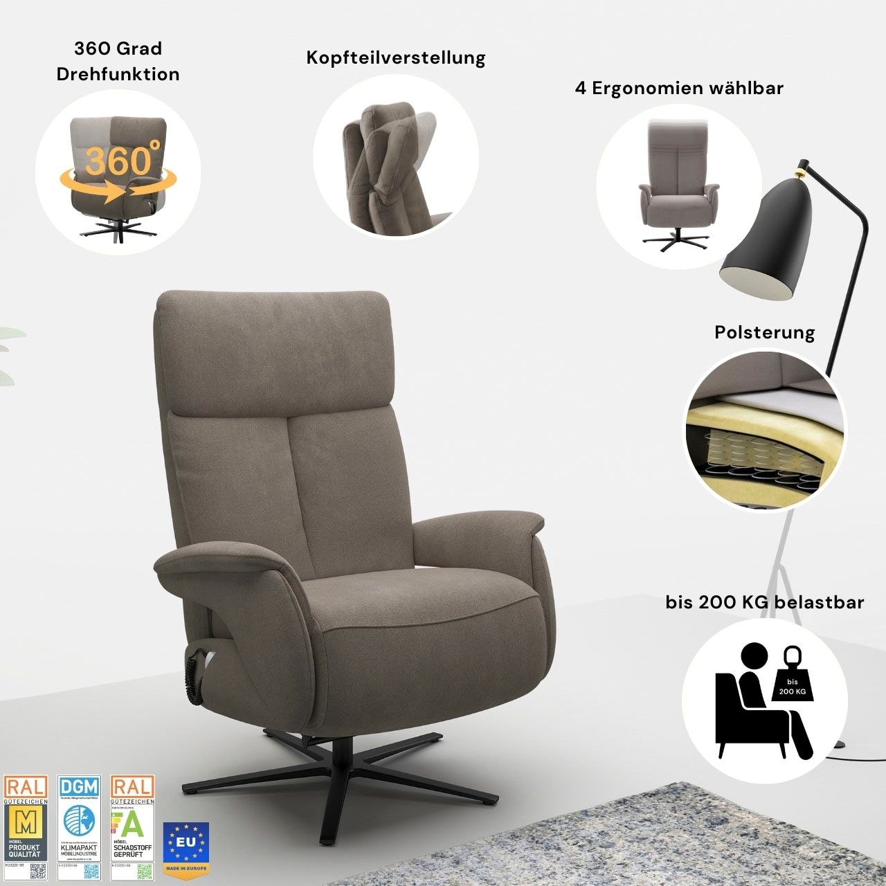 sit&more TV-Sessel »TV Sessel Triple Seven Xtra large«, mit Herz-Waage und 3 Motoren
