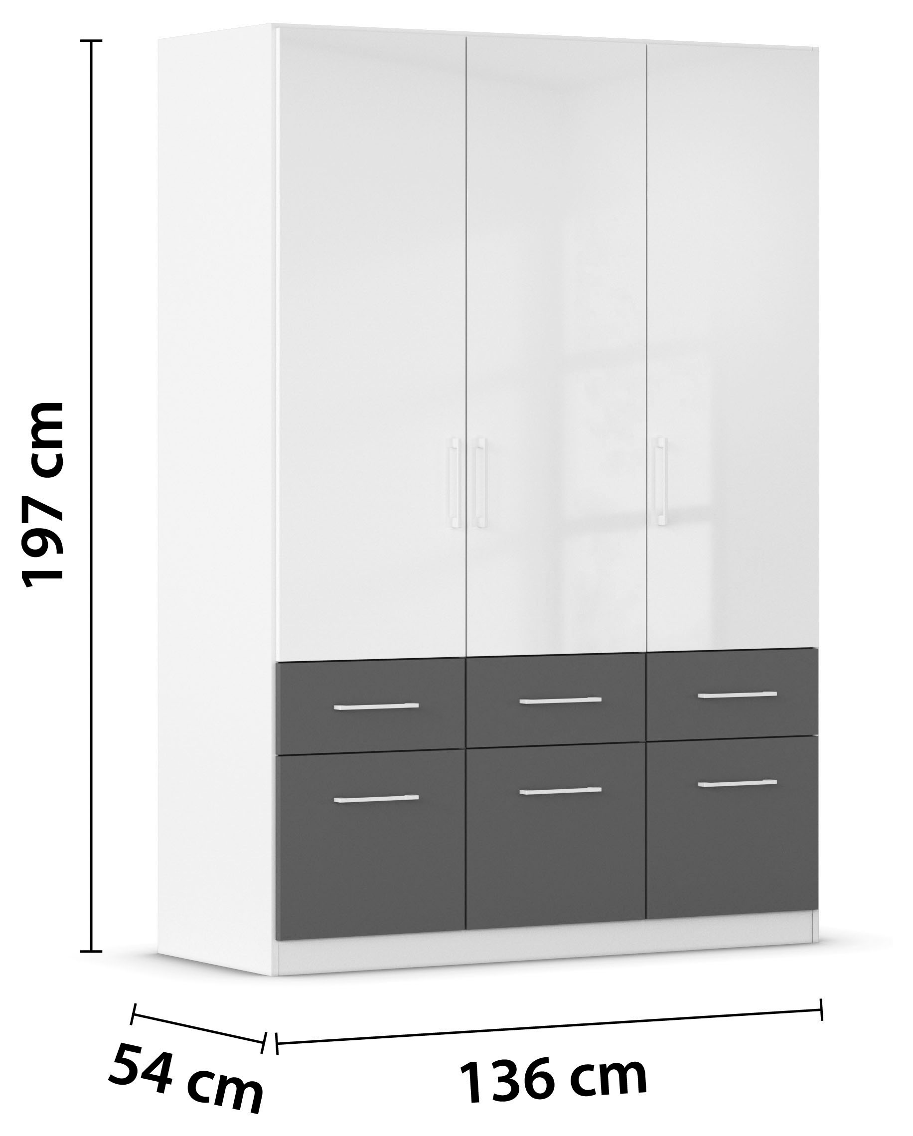 rauch Drehtürenschrank »Celle«, in 4 Breiten und 2 Höhen, optional mit Schubkästen MADE IN GERMANY